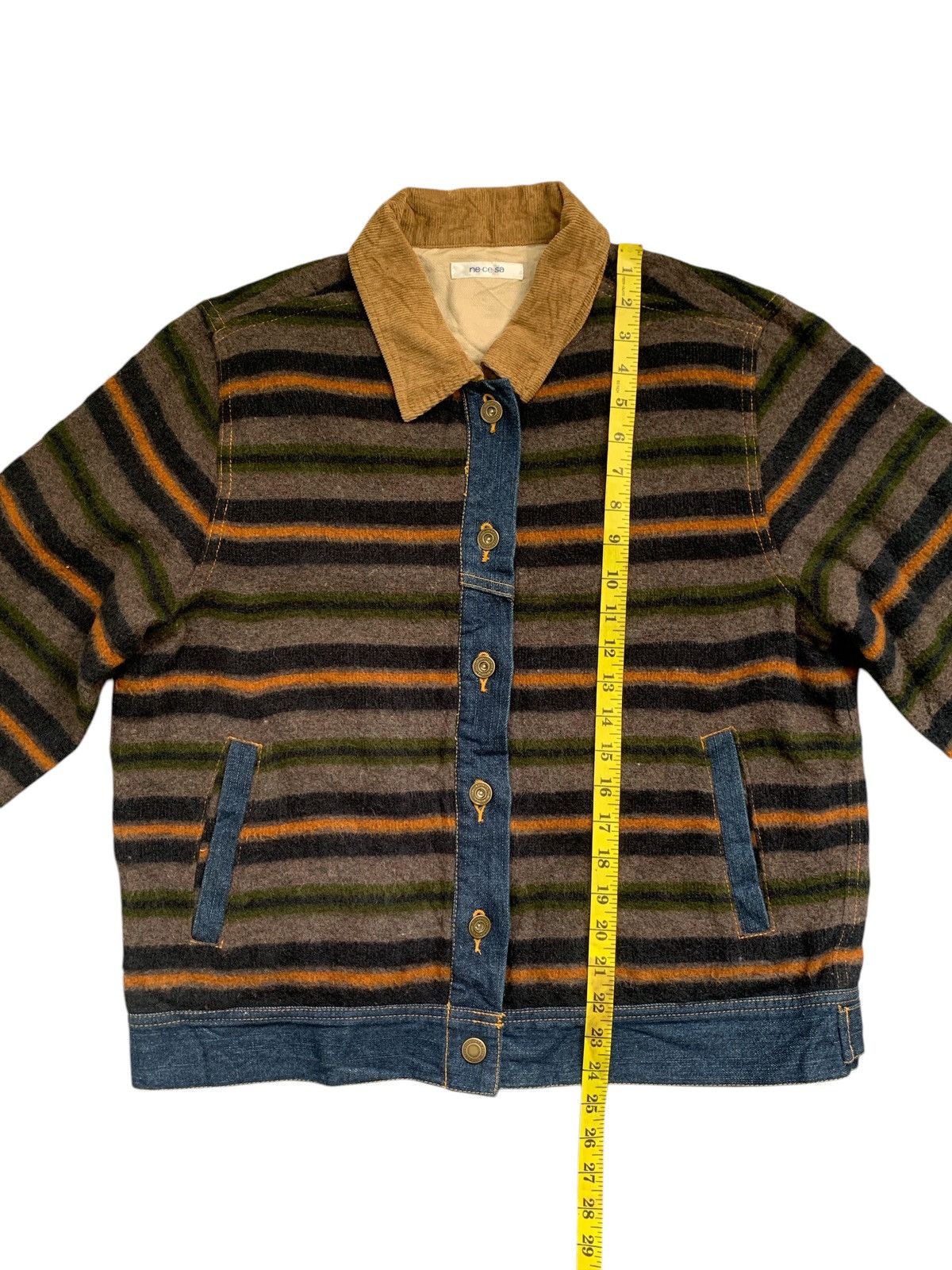 Japanese Brand Rare Design Vintage Ne.Ce.Sa Fleece Trucker Jackets Size L / US 10 / IT 46 - 9 Thumbnail