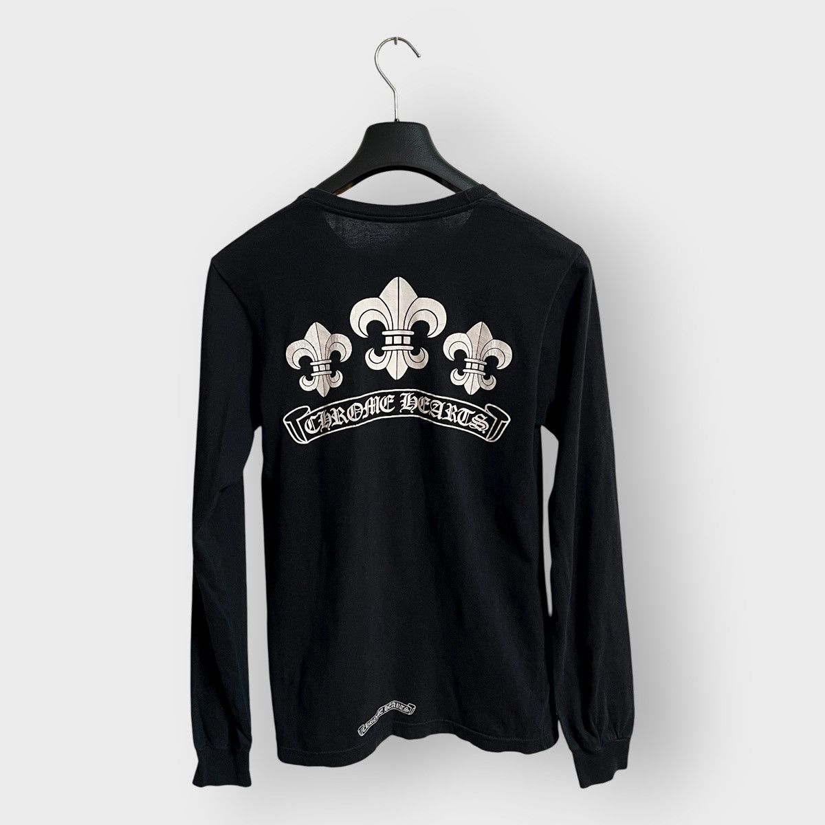 STEAL! Chrome Hearts Triple Fleur Scroll Logo LS Tee (S)
