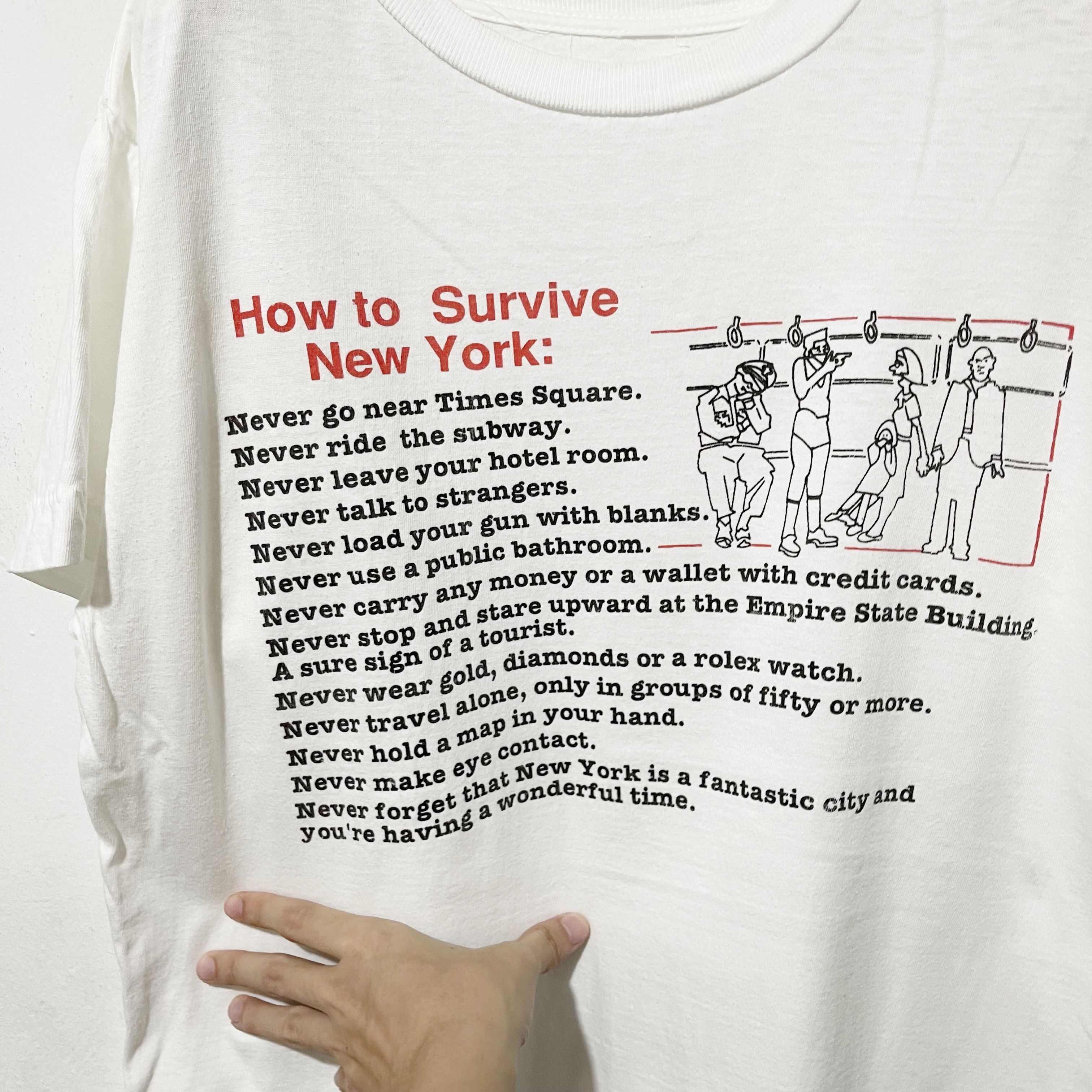 Vintage Vintage 90s “How to Survive New York” T-Shirt Size US XL / EU 56 / 4 - 2 Thumbnail