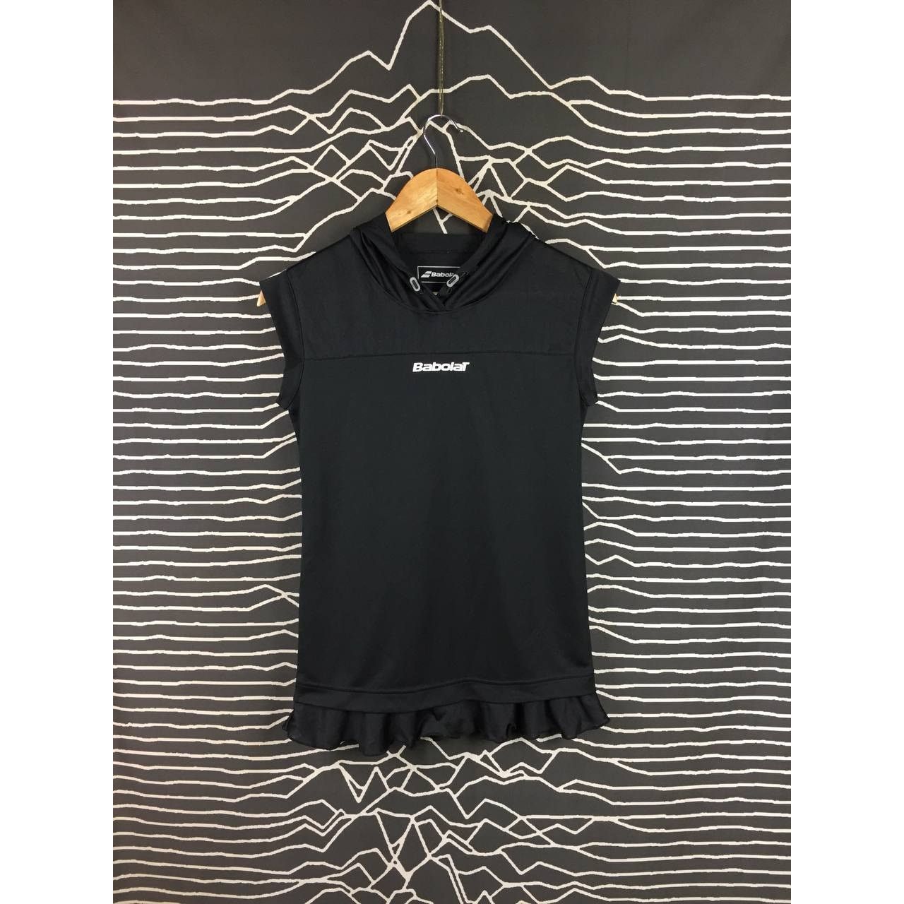 Vintage Babolat Sleeveless Athletic Hoodie Ruffle Hem Tennis Top Size M / US 6-8 / IT 42-44 - 2 Thumbnail