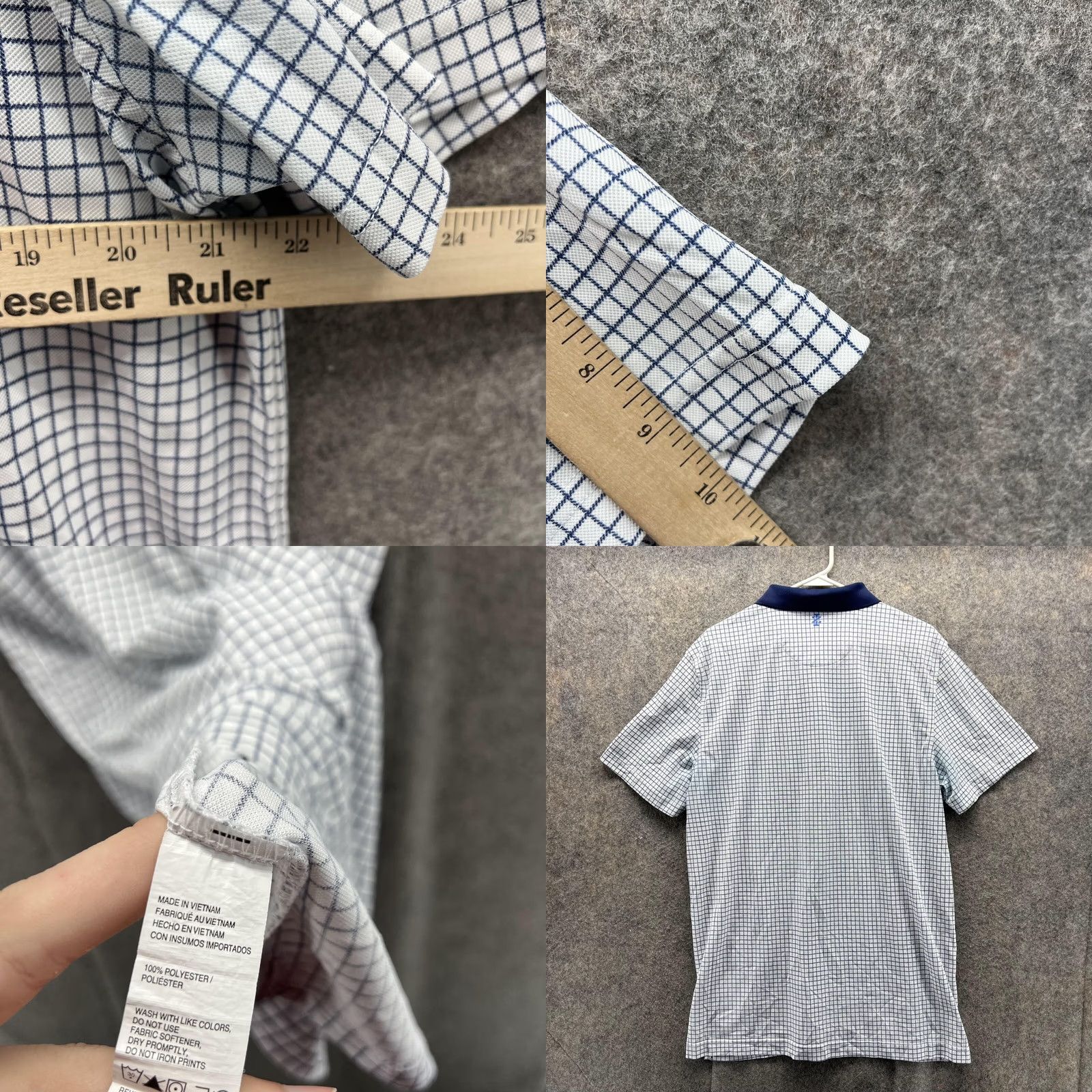 Izod VINTAGE Izod Polo Shirt Men XL White Blue Check Short Sleeve Polo Shirt Mens XL White Blue Check Polo Size US XL / EU 56 / 4 - 8 Thumbnail