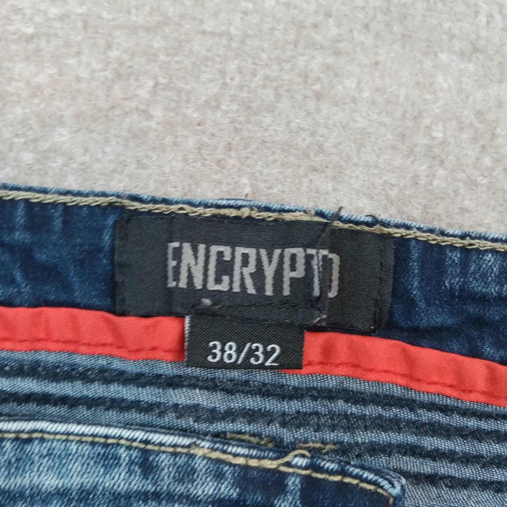 Vintage Encryptd Jeans Mens 36x30 Blue Moto Skinny Leg Paint Splatter Stretch Distressed Size US 36 / EU 52 - 7 Thumbnail