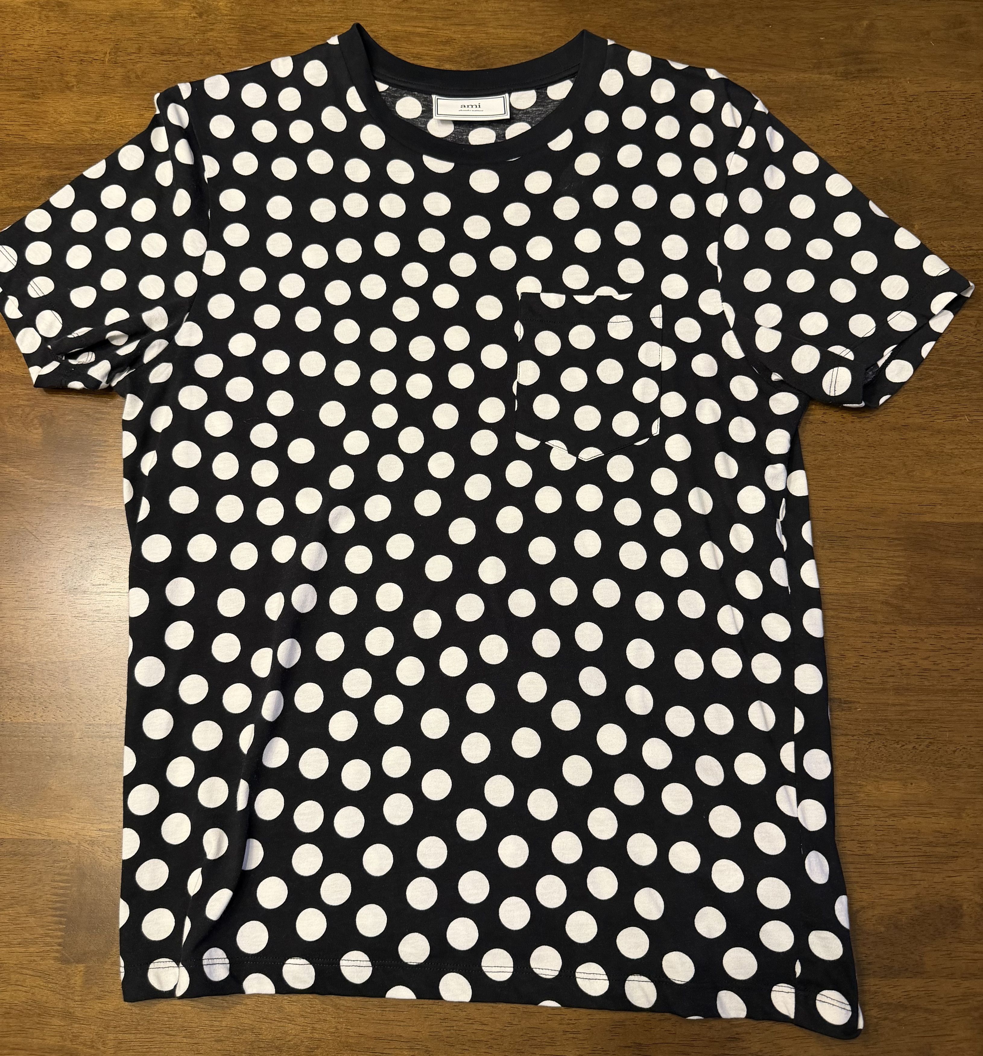 AMI AMI Paris Alexandre Mattiussi - Polka Dot Navy T-Shirt Size US M / EU 48-50 / 2 - 1 Thumbnail