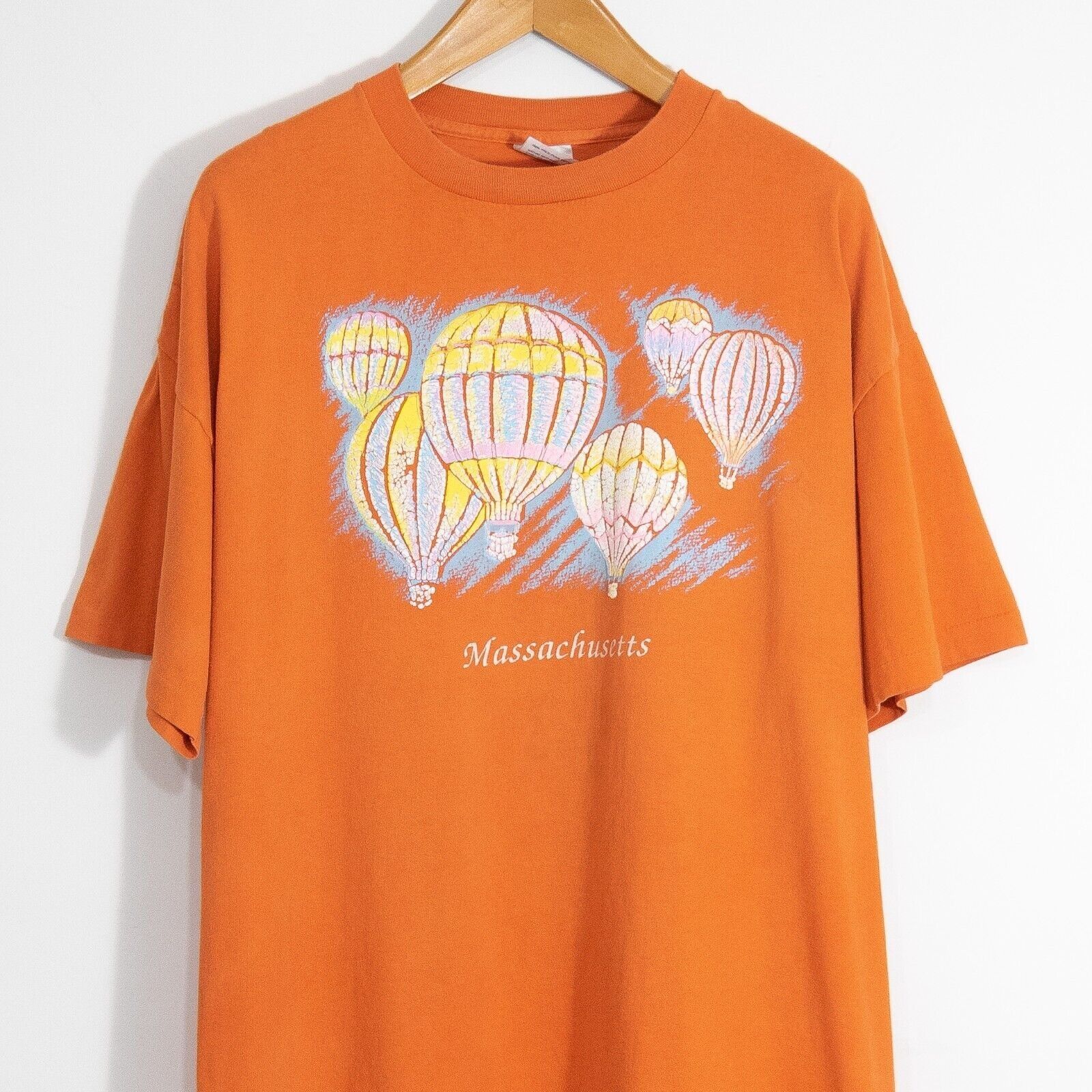 Vintage Vintage 90s Massachusetts T Shirt 2XL - Hot Air Balloon Size US XXL / EU 58 / 5 - 2 Thumbnail