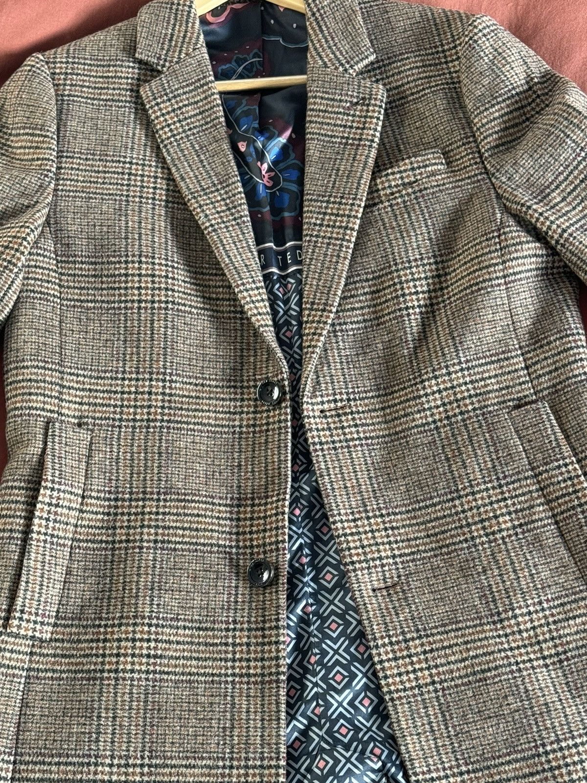 Ted Baker Ted Baker Checkered Houndsooth Peacoat Size US S / EU 44-46 / 1 - 2 Thumbnail