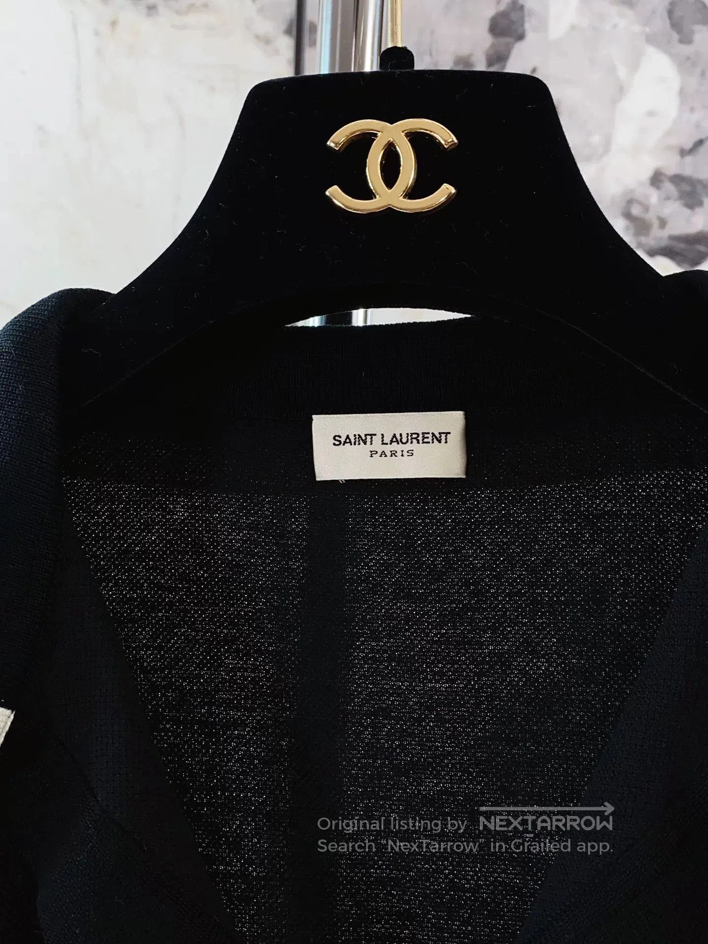 Saint Laurent Paris Saint Laurent YSL Black Sleeveless Polo Top. Size M / US 6-8 / IT 42-44 - 7 Thumbnail