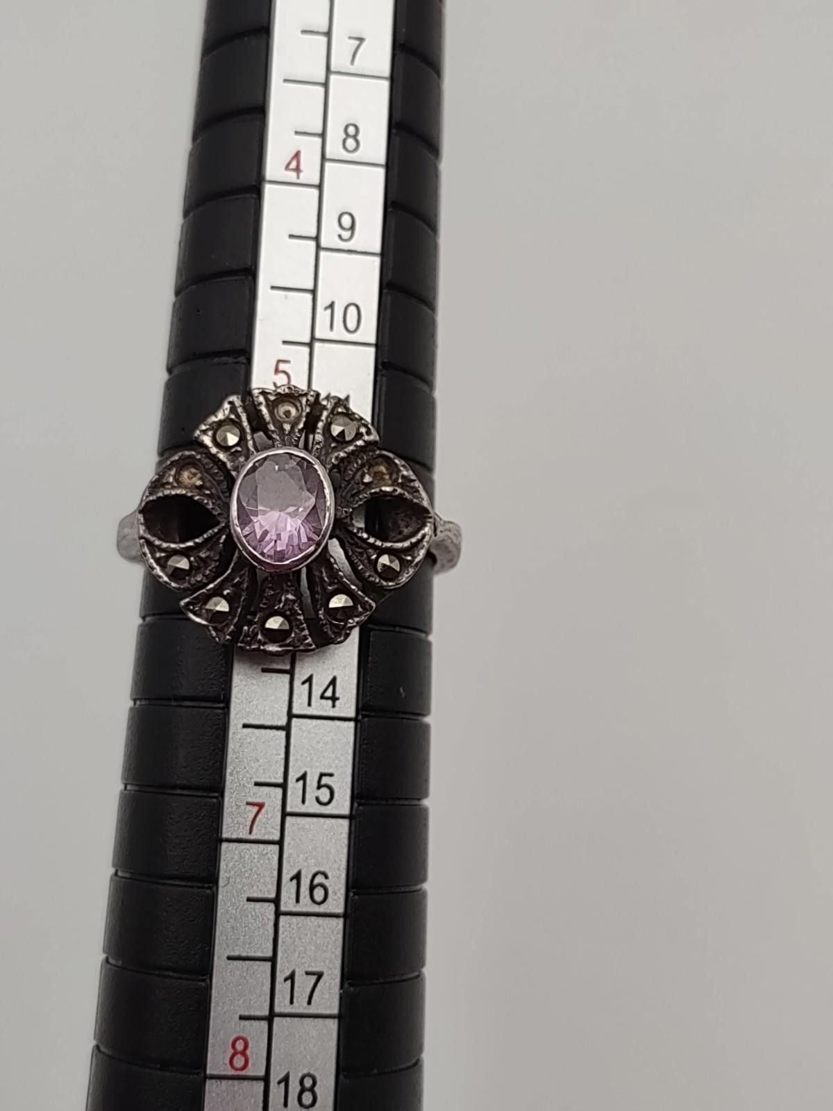 Imaginary Foundation Sterling 925 Amethyst Marcasite Ring Sz 5.75 IMA Size ONE SIZE - 1 Thumbnail
