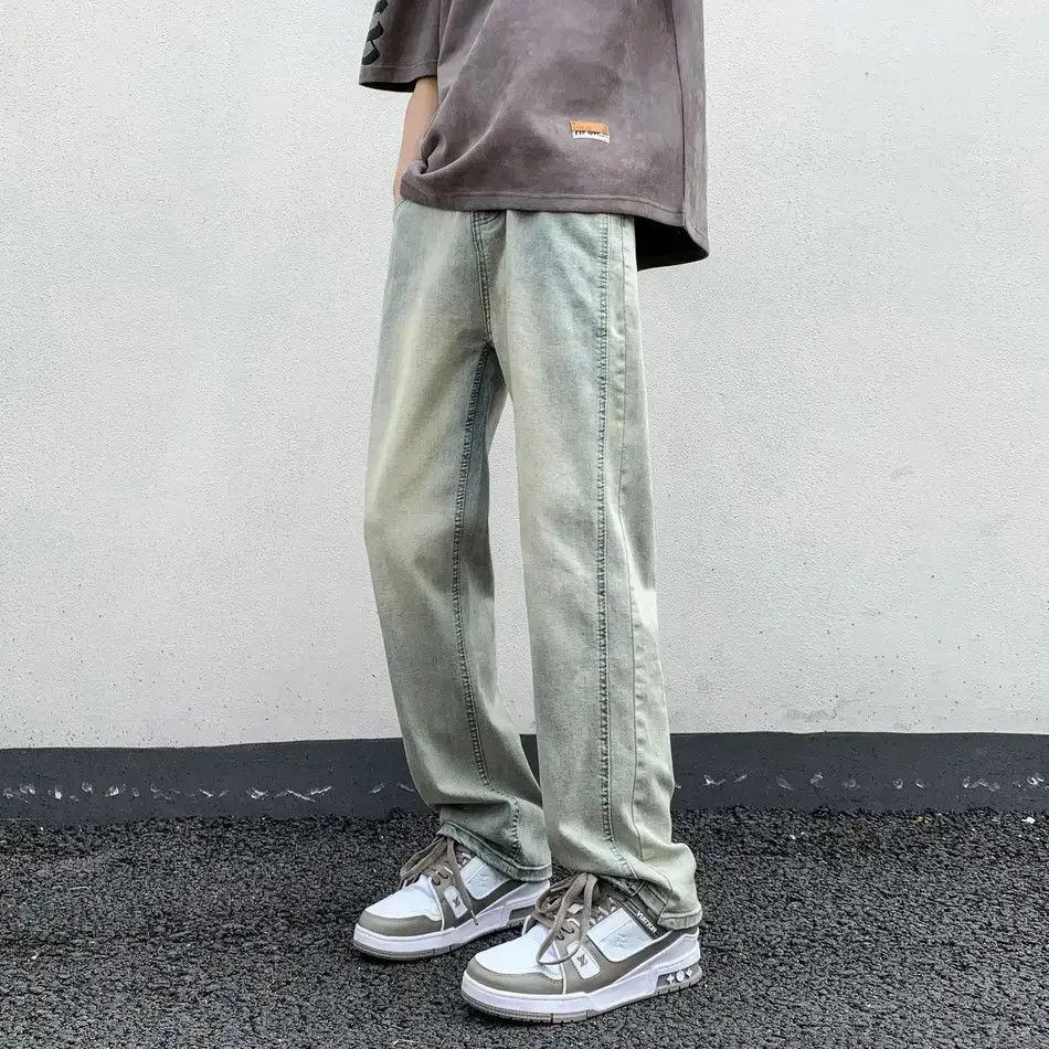 Japanese Brand Retro loose straight tube mud dyed jeans Size US 32 / EU 48 - 3 Thumbnail