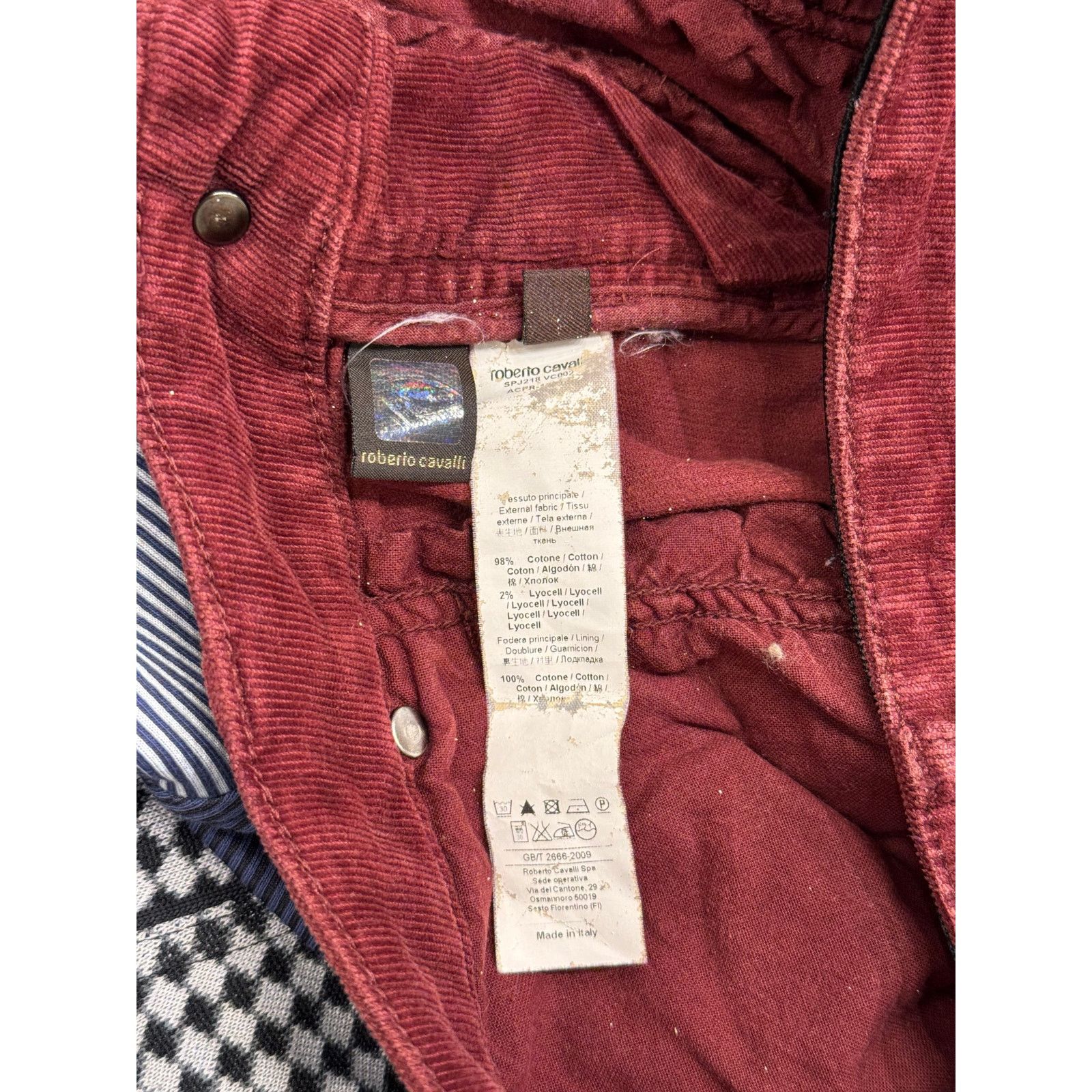 Roberto Cavalli 2000s Roberto Cavalli burgundy corduroy pants Size 27" / US 4 / IT 40 - 6 Thumbnail