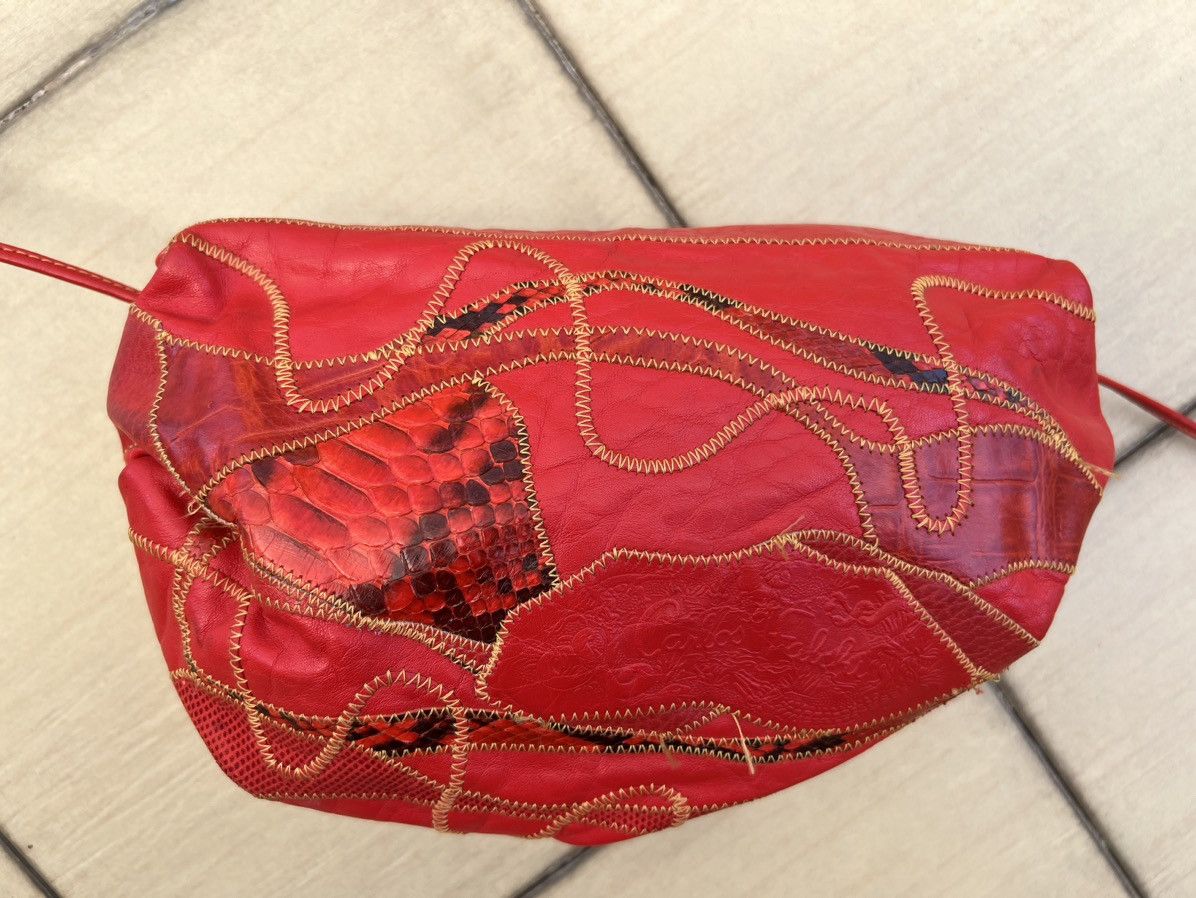 Leather Vintage Carlos Falchi Embroidery Patchwork Leather Bag Size ONE SIZE - 12 Thumbnail