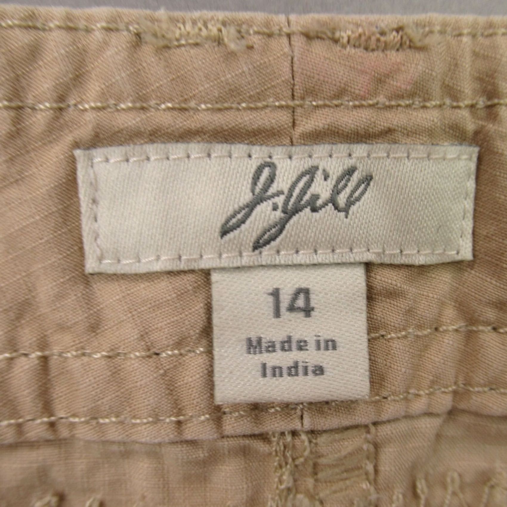 J. Jill J. Jill Skirt Womens 14 Midi Beige Casual Lightweight Outdoors Knit Cotton Blend Pockets Flare Button Rise Mid Size 36" / US 14 / IT 50 - 3 Thumbnail