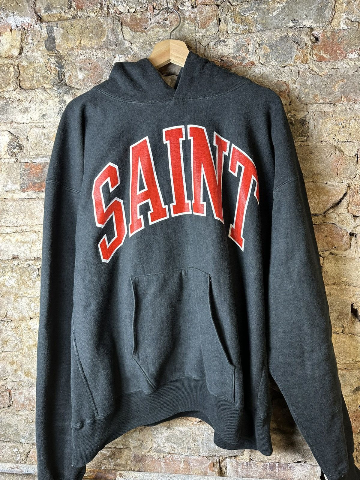 Saint Michael Saint Micheal Arch Logo Reverse Weave Hoodie - Size XL Size US XL / EU 56 / 4 - 2 Thumbnail