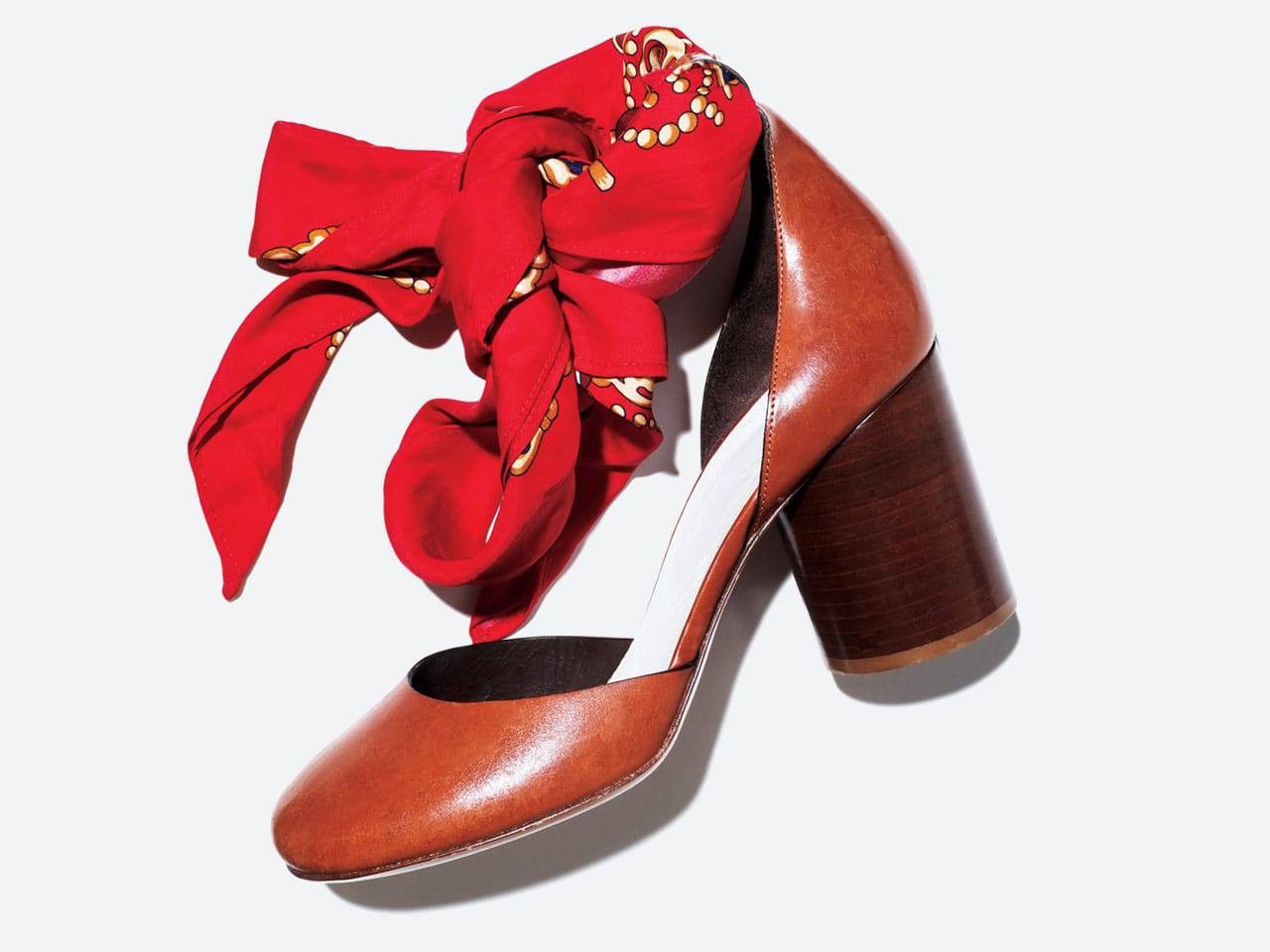 Maison Margiela Maison Margiela Scarf-Tie Brown Leather Block Heels Pumps Size US 9 / IT 39 - 24 Thumbnail