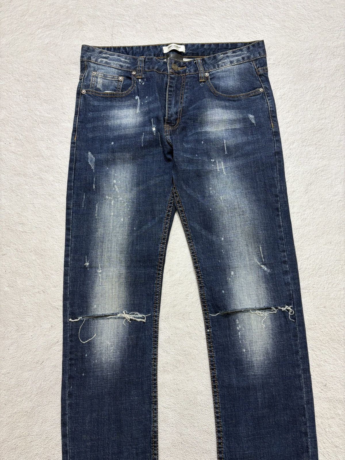 Saint Laurent Paris 2000s saint lauren paris distressed denim pants m Size US 31 - 2 Thumbnail