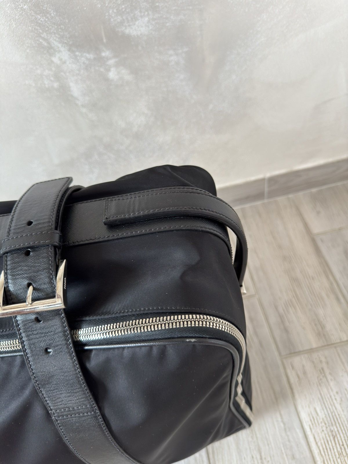 Prada Prada Triangle Logo Nylon Luggage Bag - Black Size ONE SIZE - 8 Thumbnail
