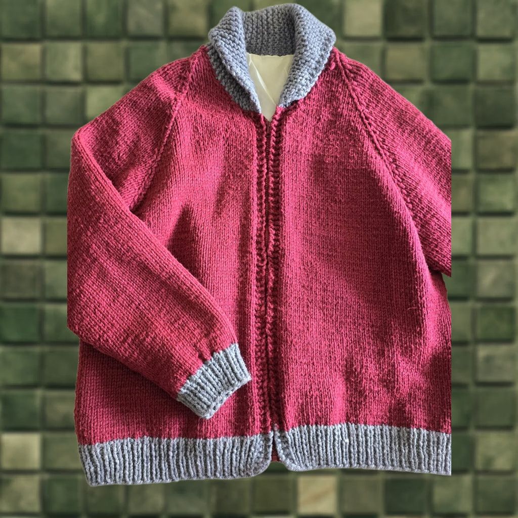 Vintage VINTAGE 70s Cowichian-style Sweater Jacket Mens 2XL Wool Blend Maroon Gray Talon Zipper Size US XXL / EU 58 / 5 - 1 Thumbnail