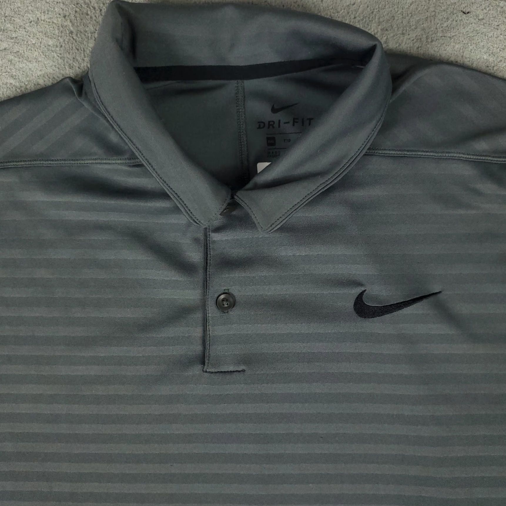 Nike Nike Polo Shirt Mens Size 2XL Gray Striped Swoosh Golf Casual Short Sleeve Size US XXL / EU 58 / 5 - 3 Thumbnail