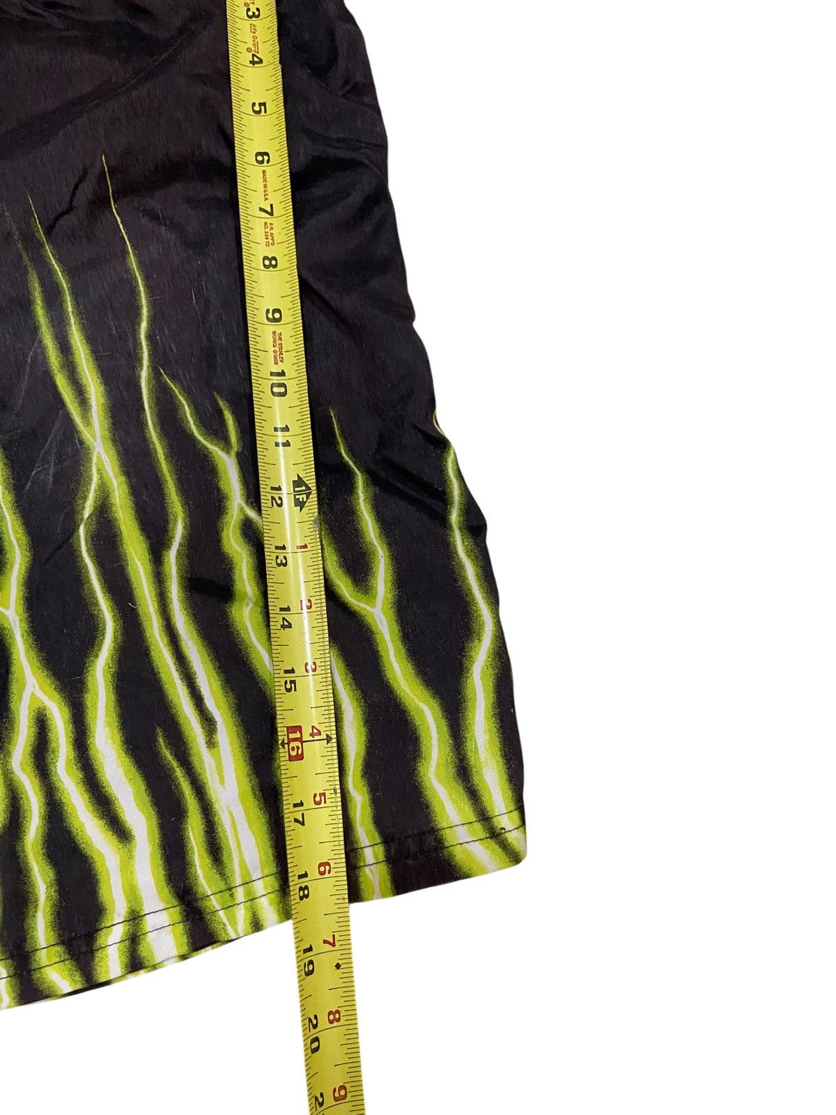 Nike × Vintage Vintage 90s Nike Green Flame Lightning Shorts Mens Medium Size US 30 / EU 46 - 10 Thumbnail