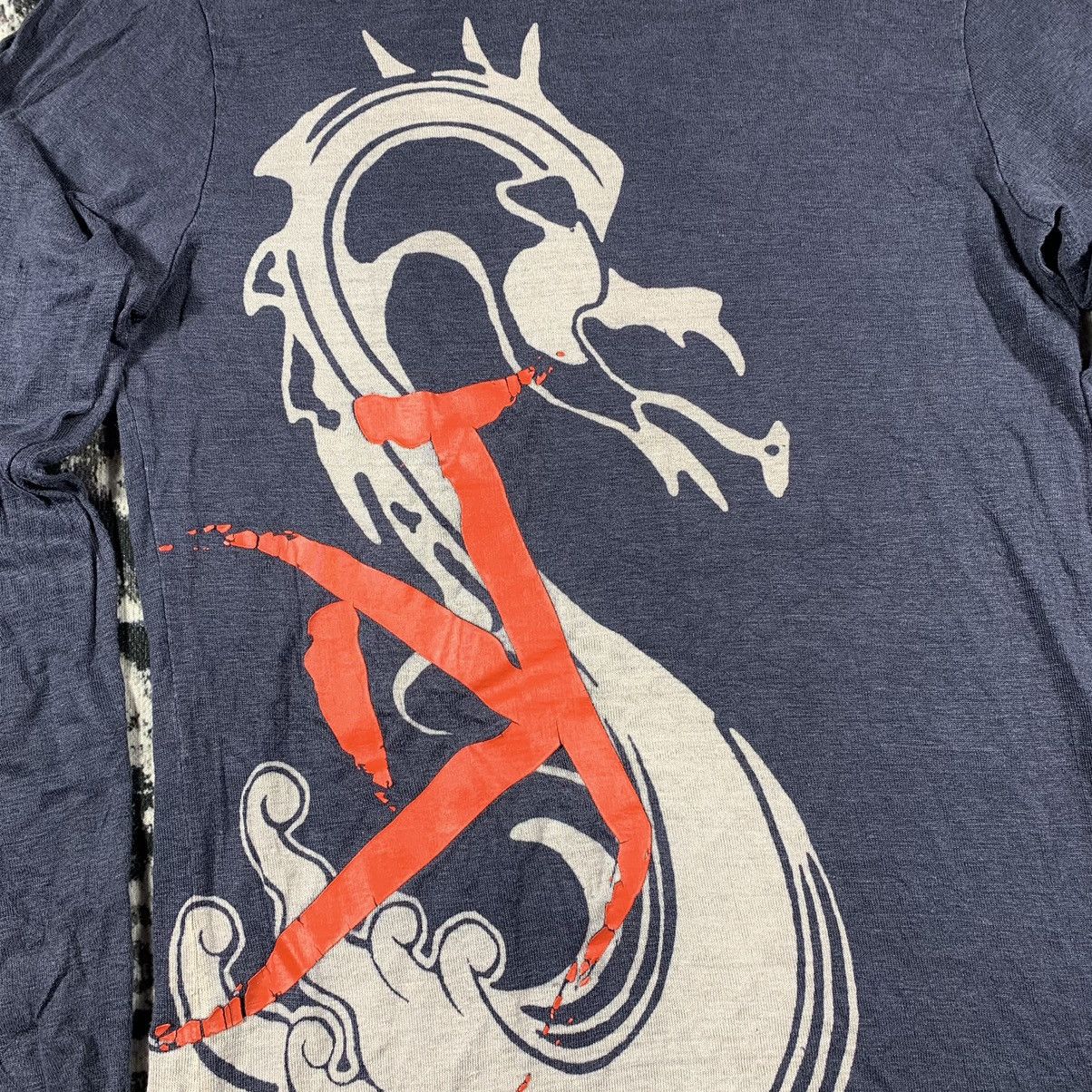 Armani × Vintage Vintage y2k Armani Dragon Japan Style Longsleeve Tshirt Tee Size M / US 6-8 / IT 42-44 - 2 Thumbnail