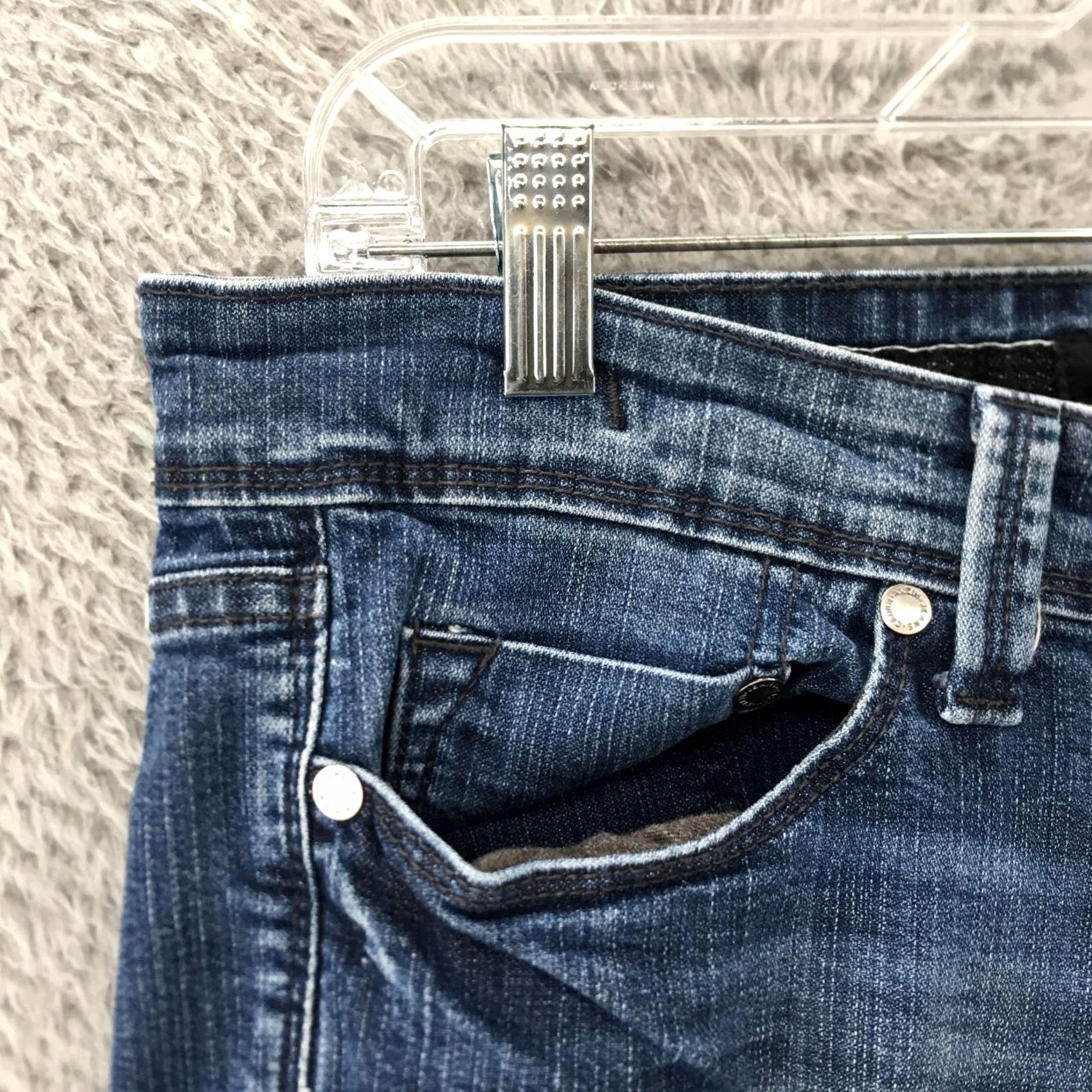 Calvin Klein Calvin Klein Jeans Womens Bootcut 31 Blue Denim Mid Rise Regular 5-Pocket Pattern Solid Stretch Classic Modern Denim 29.5 Inseam 32 Waist N/A Size 24" / US 00 / IT 34 - 3 Thumbnail