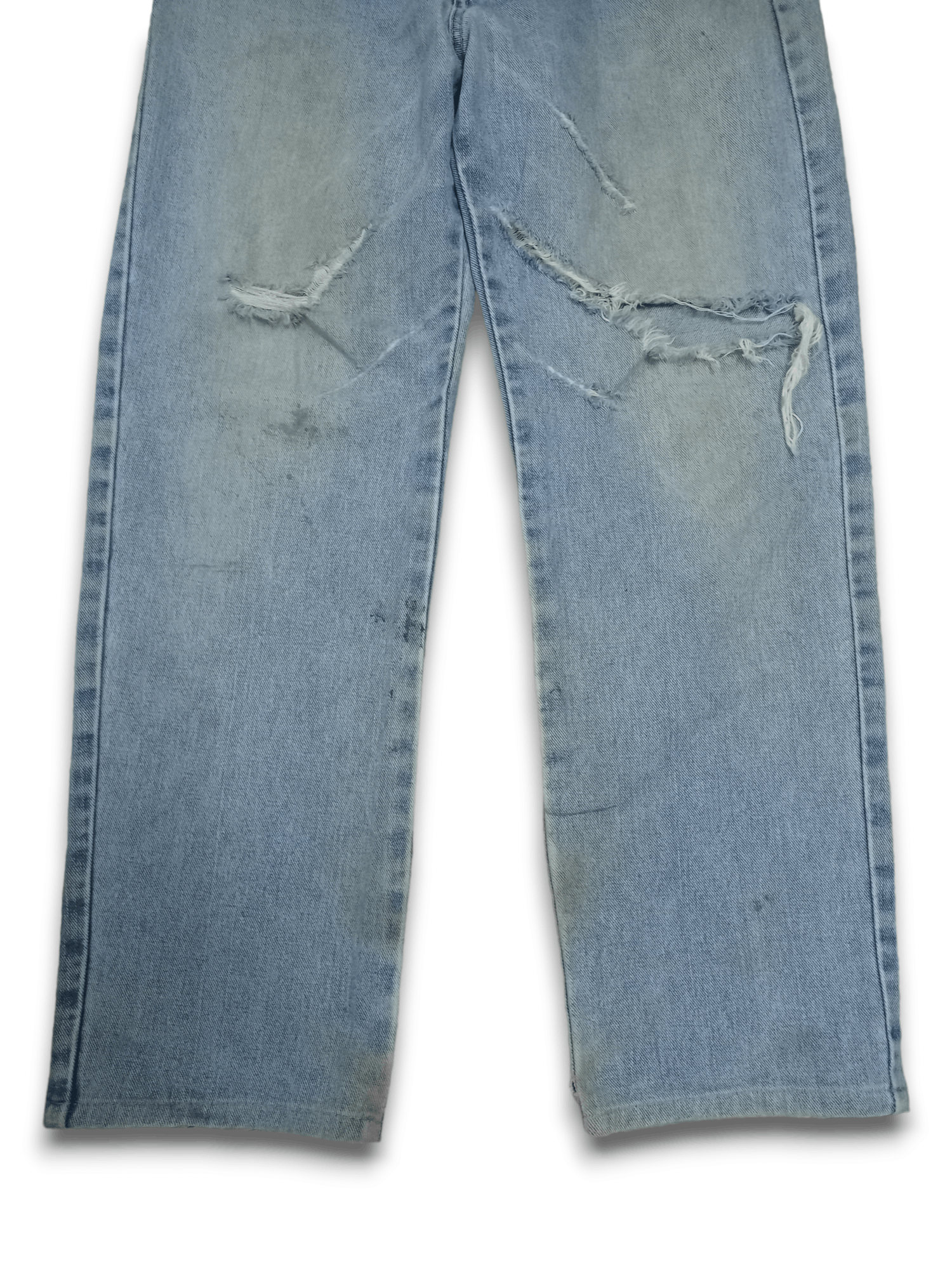 Japanese Brand Vintage Japanese Brand Blue Wash Distressed Loose Jeans Size US 30 / EU 46 - 7 Thumbnail