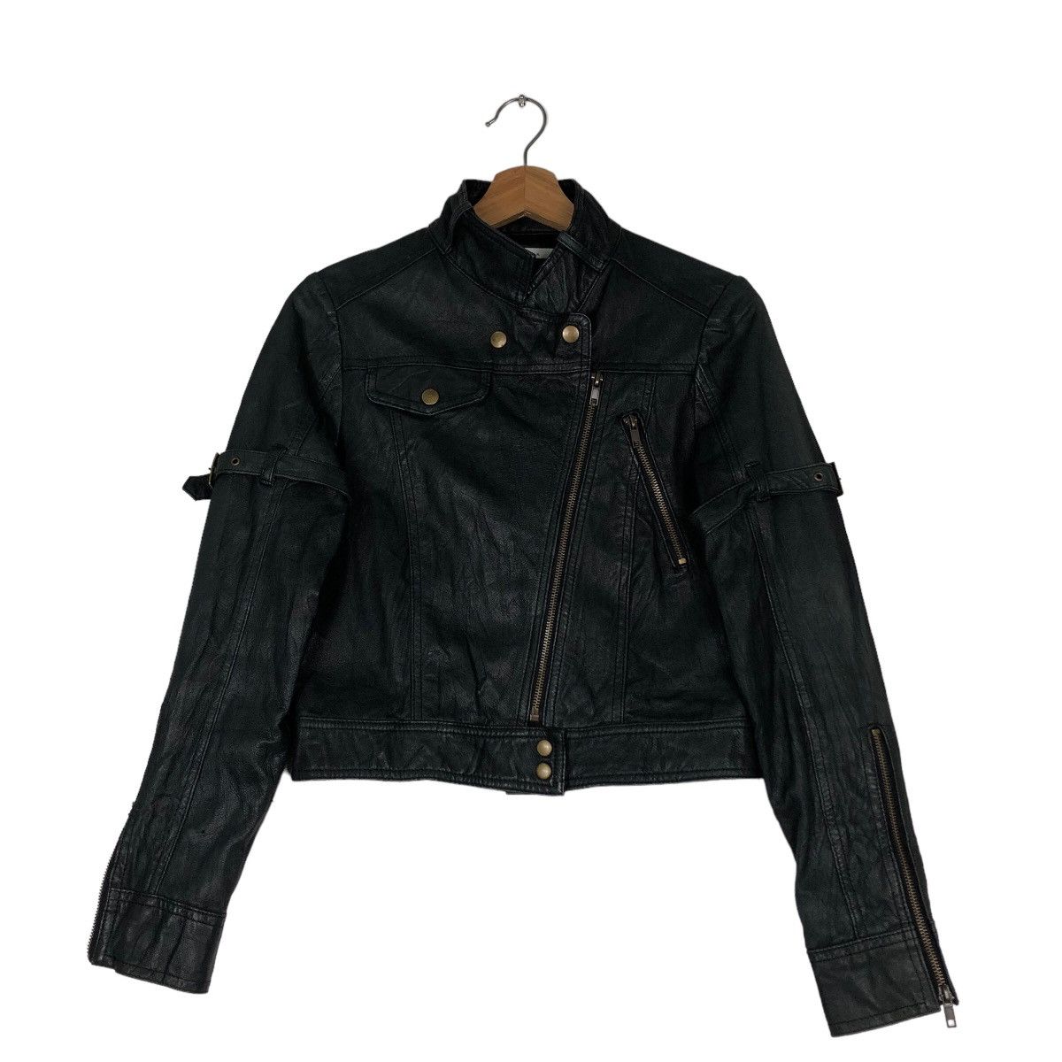 Japanese Brand 🔥Vtg Cropped Biker Leather Jacket M.Deux Issey Miyake Size US M / EU 48-50 / 2 - 1 Thumbnail