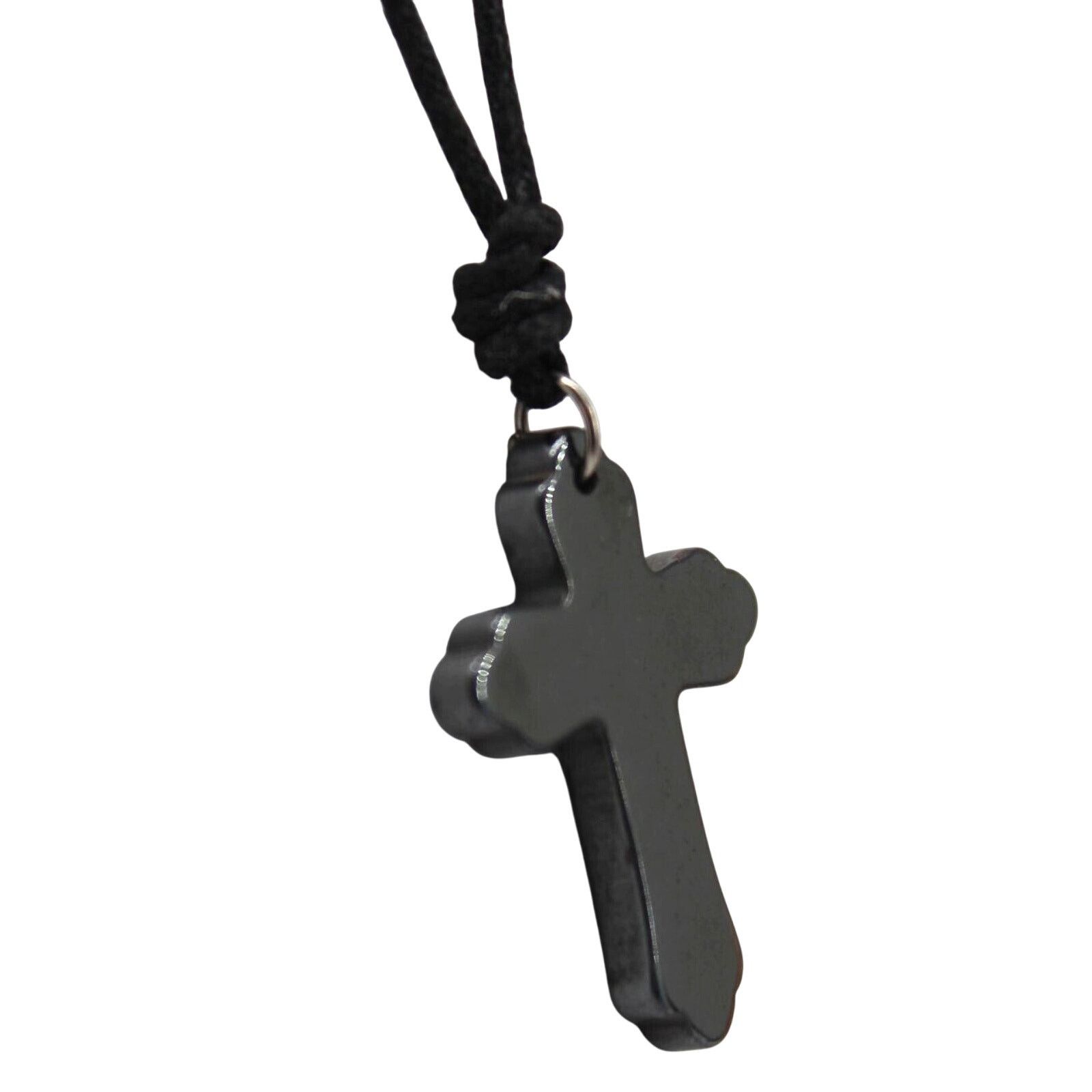 Other Vintage 1.25" Carved Hematite Cross Necklace • 22 " Size ONE SIZE - 1 Thumbnail