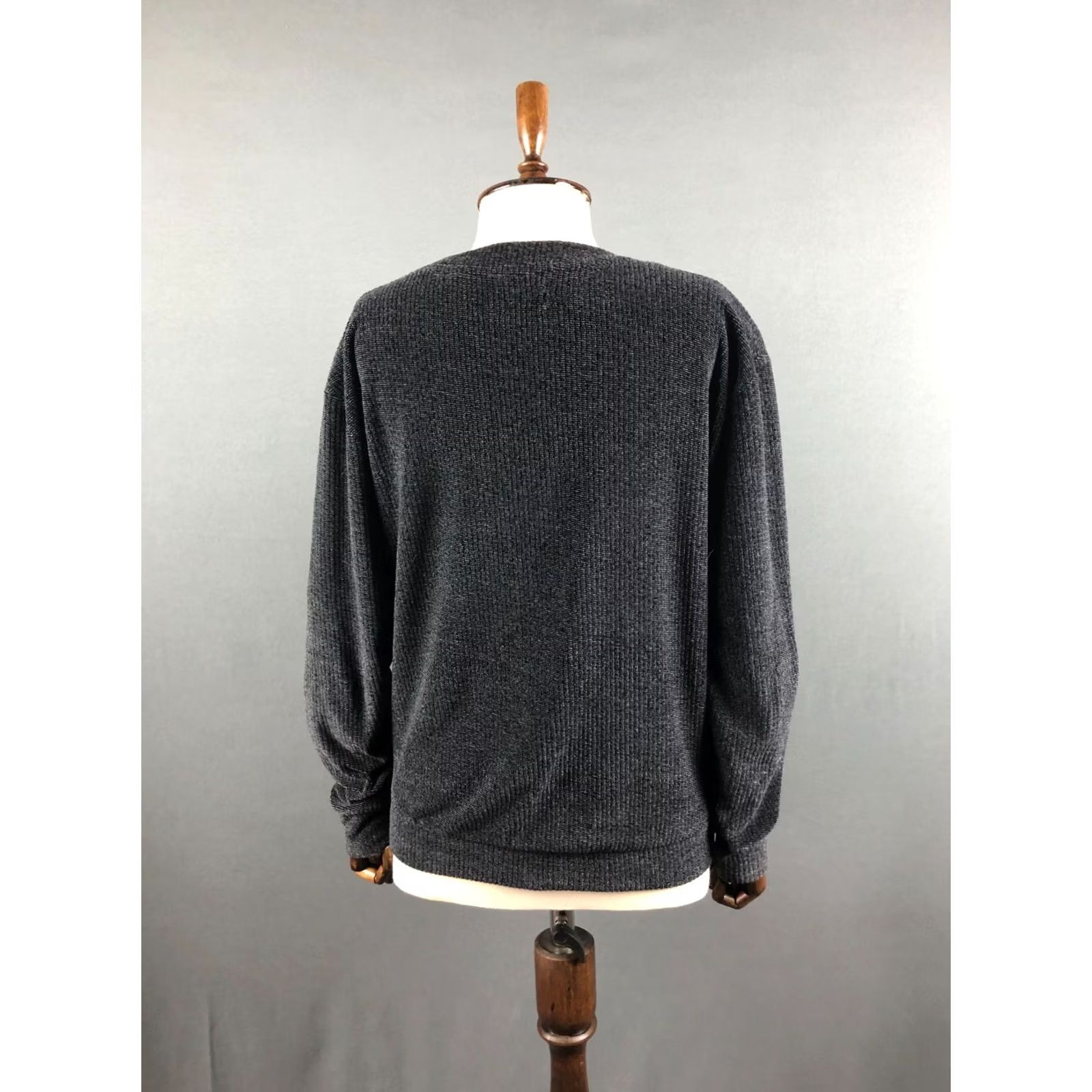 Vintage Acne Pullover Cotton Dark Gray Women M Sweater Crew Neck Long Sleeve Jersey 98% Cotton 2% Elastane Size M / US 6-8 / IT 42-44 - 3 Thumbnail
