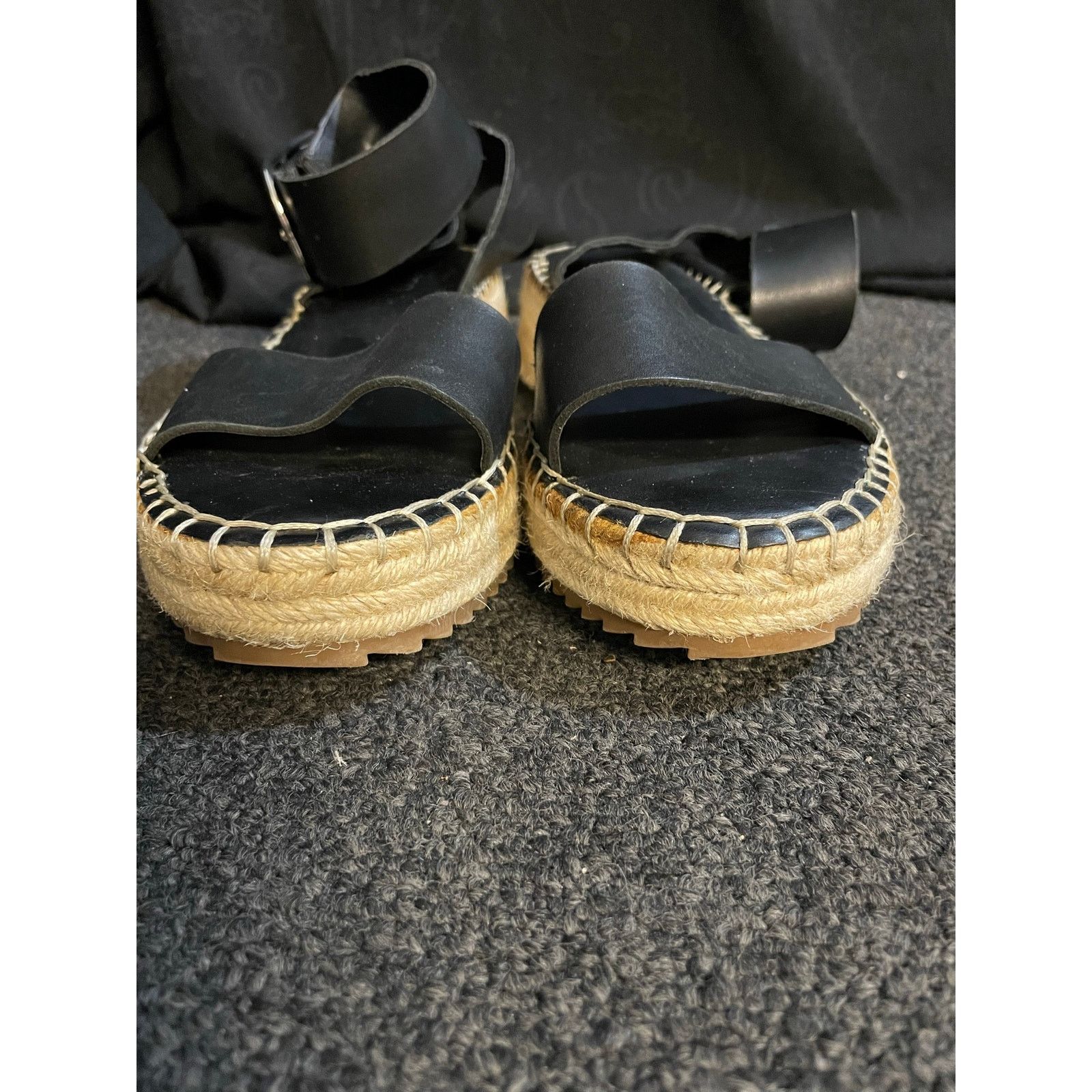 Franco Sarto Franco Sarto Black Marona Espadrille Wedge Sandal Womens 7.5 Size US 7.5 / IT 37.5 - 6 Thumbnail