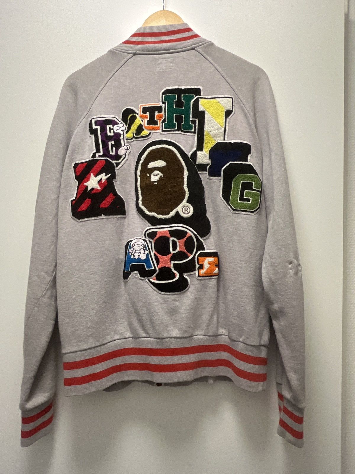Bape NIGOxBAPE Logo Sweat Varsity Jacket Size US M / EU 48-50 / 2 - 1 Thumbnail