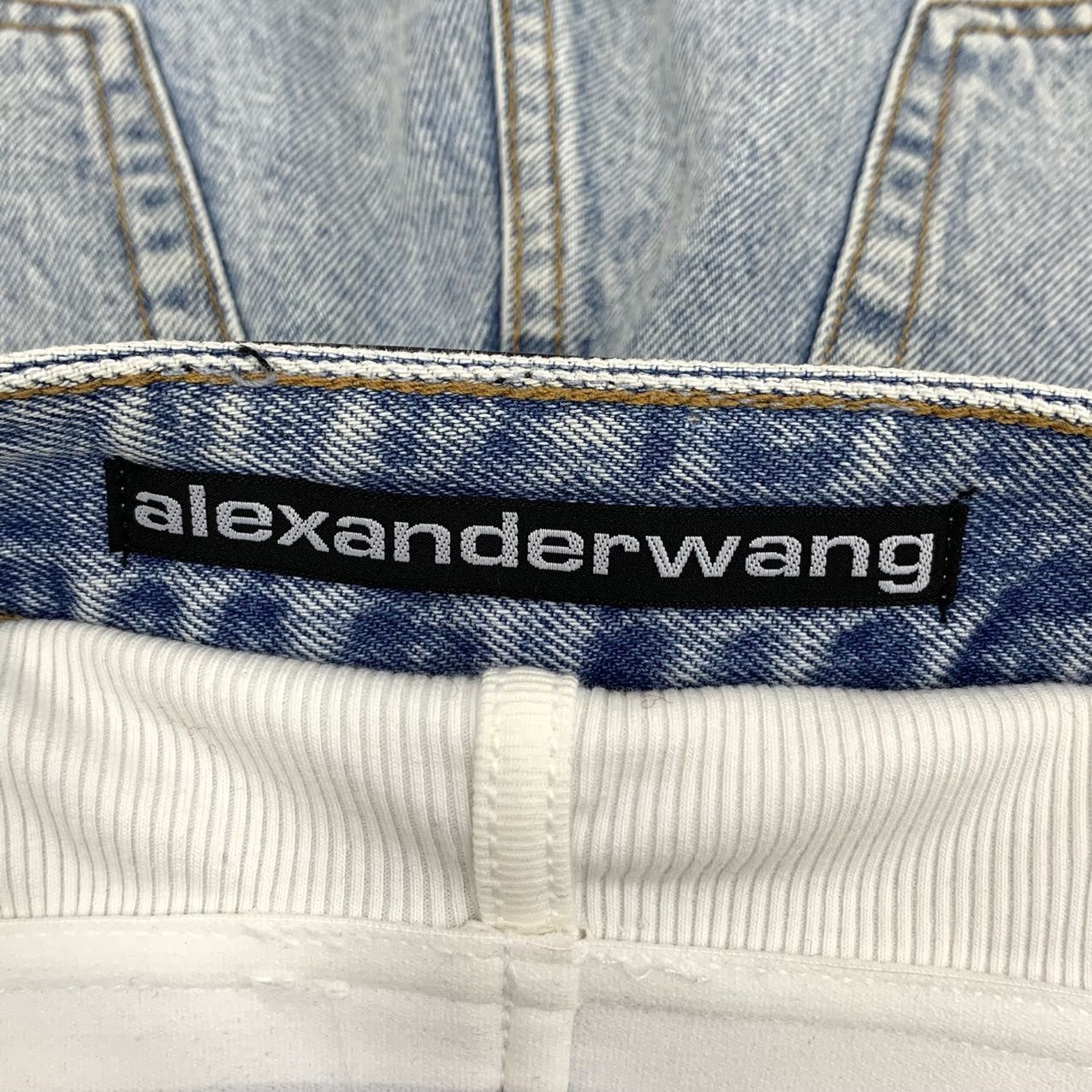 Alexander Wang Alexander Wang Fake Two-piece Low-rise Denim Shorts K26WX Size 24" / US 00 / IT 34 - 6 Thumbnail
