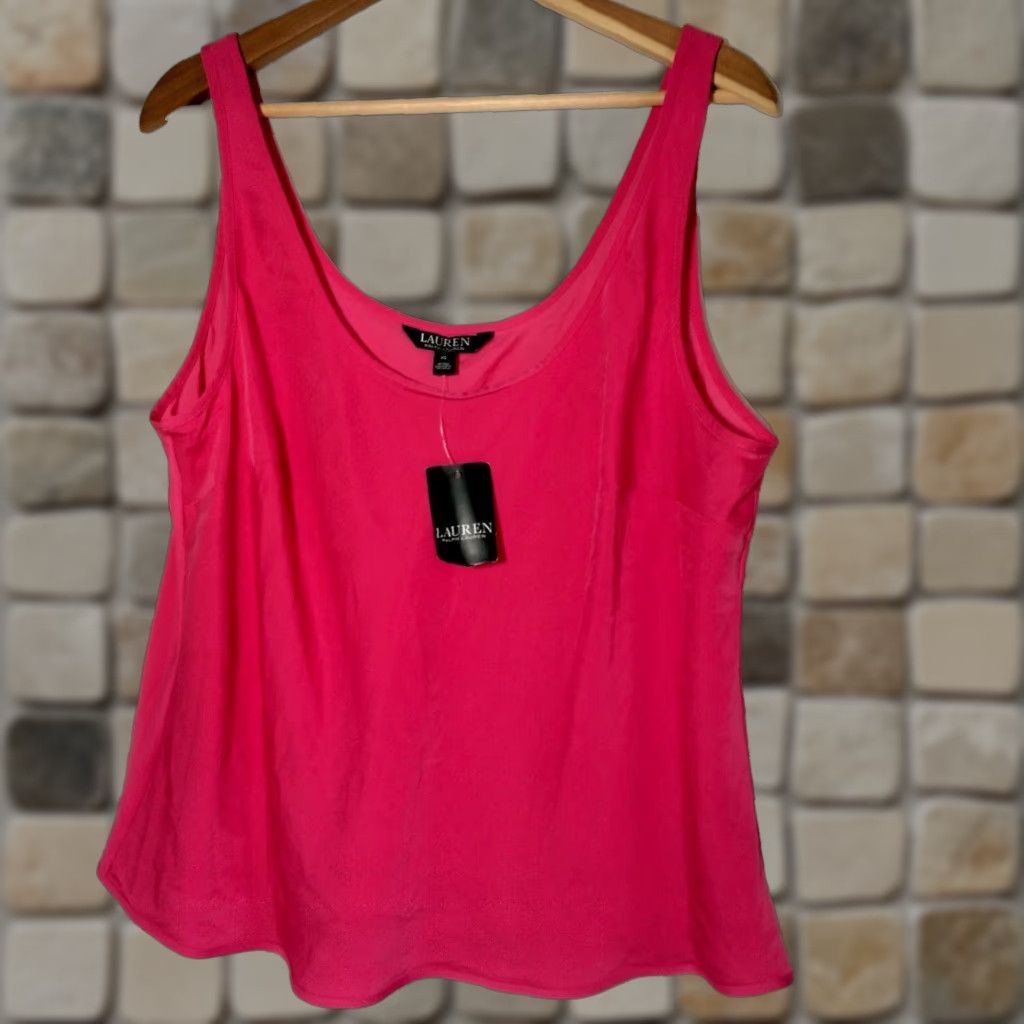 Ralph Lauren Lauren Ralph Lauren Shirt Women XL Sleeveless Pink Hibiscus Lightweight Top Size XL / US 12-14 / IT 48-50 - 1 Thumbnail