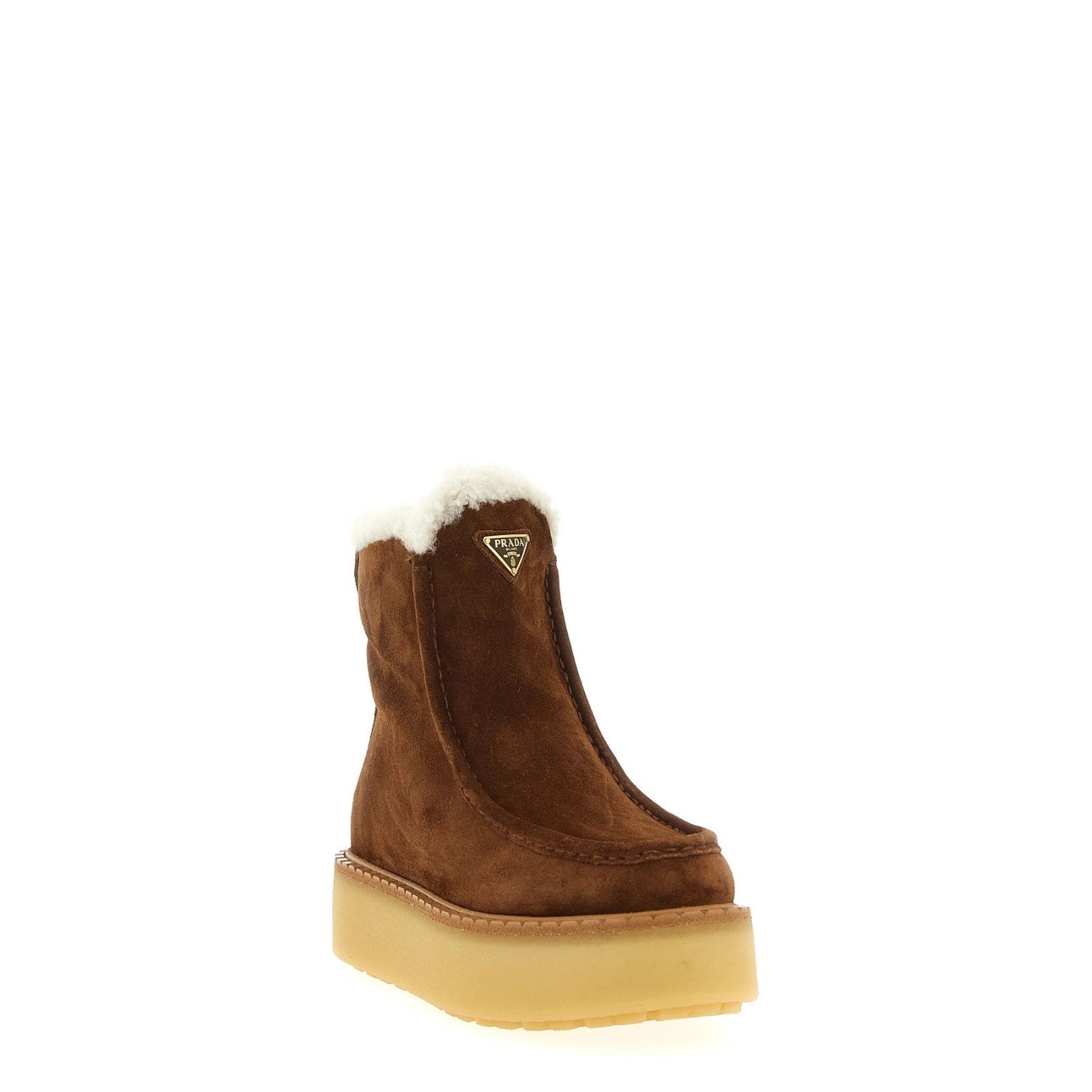 Prada PRADA Cocoa Brown Suede/Shearling Boots New & Authentic (Wom Size US 9 / IT 39 - 2 Thumbnail