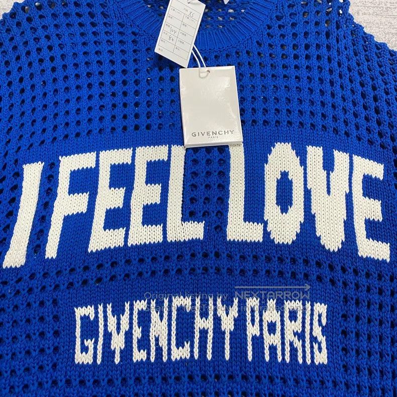Givenchy Givenchy Baby Blue Openwork Destroyed i feel love Sweater Size US XS / EU 42 / 0 - 2 Thumbnail