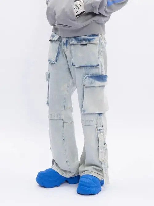 Japanese Brand × Jean Street heavy wash multi-pocket micro-flared jeans Size US 32 / EU 48 - 1 Thumbnail