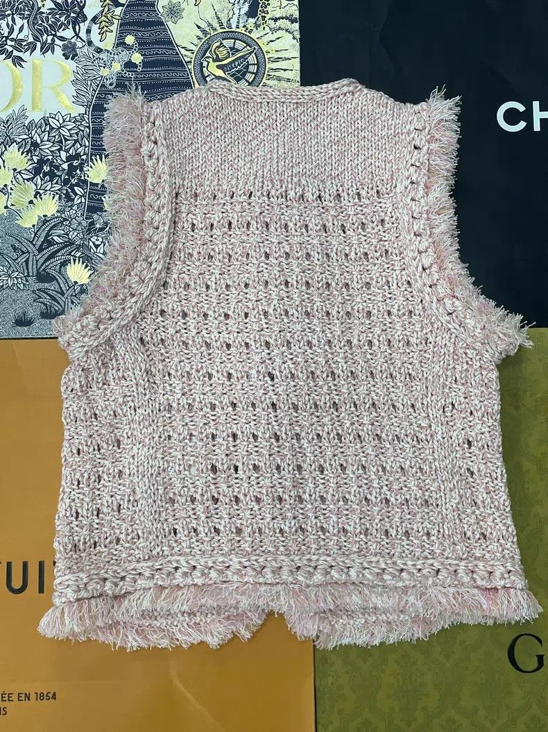 Chanel Chanel 25S pink knitted tassel vest Size XS / US 0-2 / IT 36-38 - 3 Thumbnail
