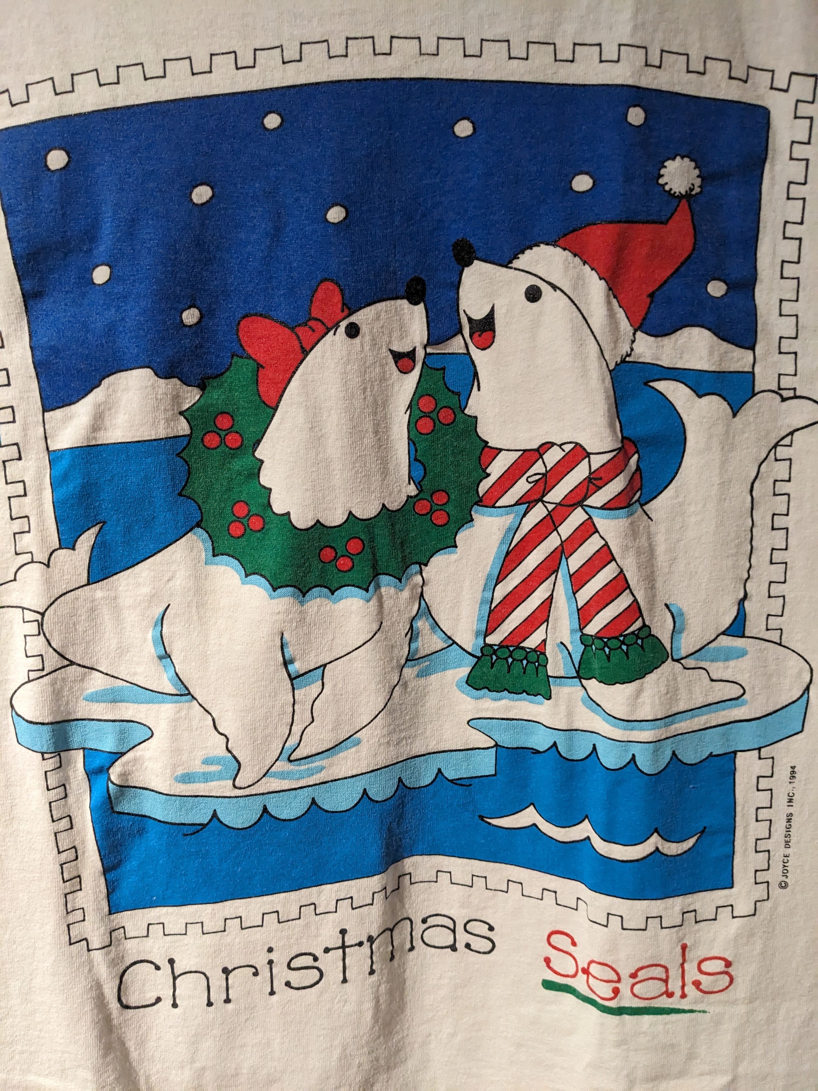 Vintage Vintage 1997 Christmas Seals Winter Animal Nature T-Shirt Size US XXL / EU 58 / 5 - 2 Thumbnail