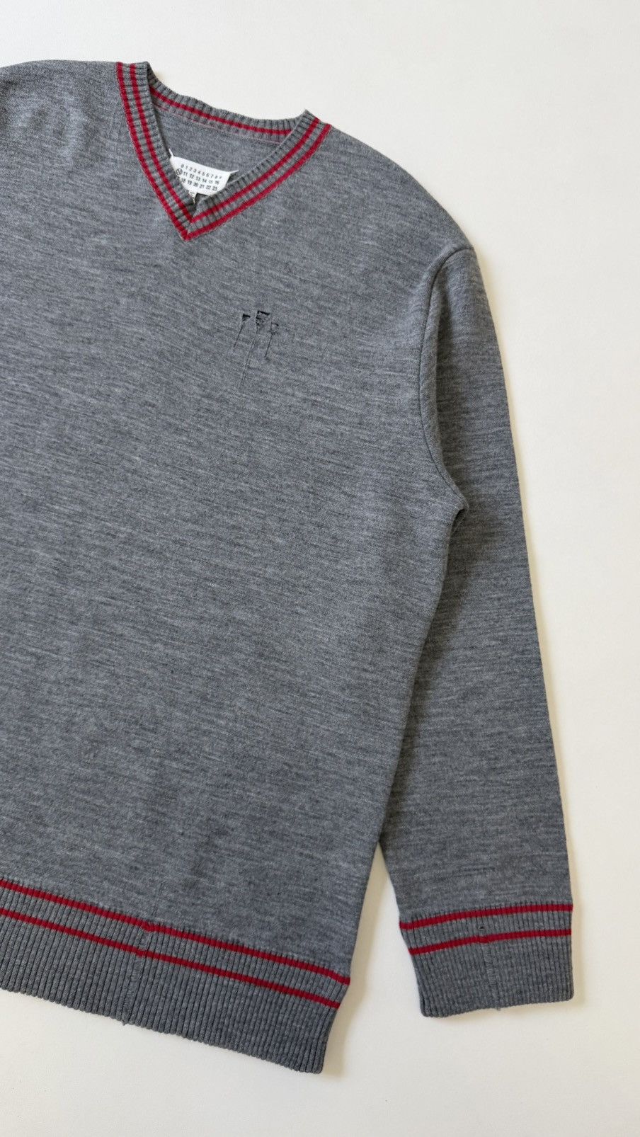 Maison Margiela A/W 20 ‘Distressed’ College Knit Sweater Size US XXL / EU 58 / 5 - 6 Thumbnail