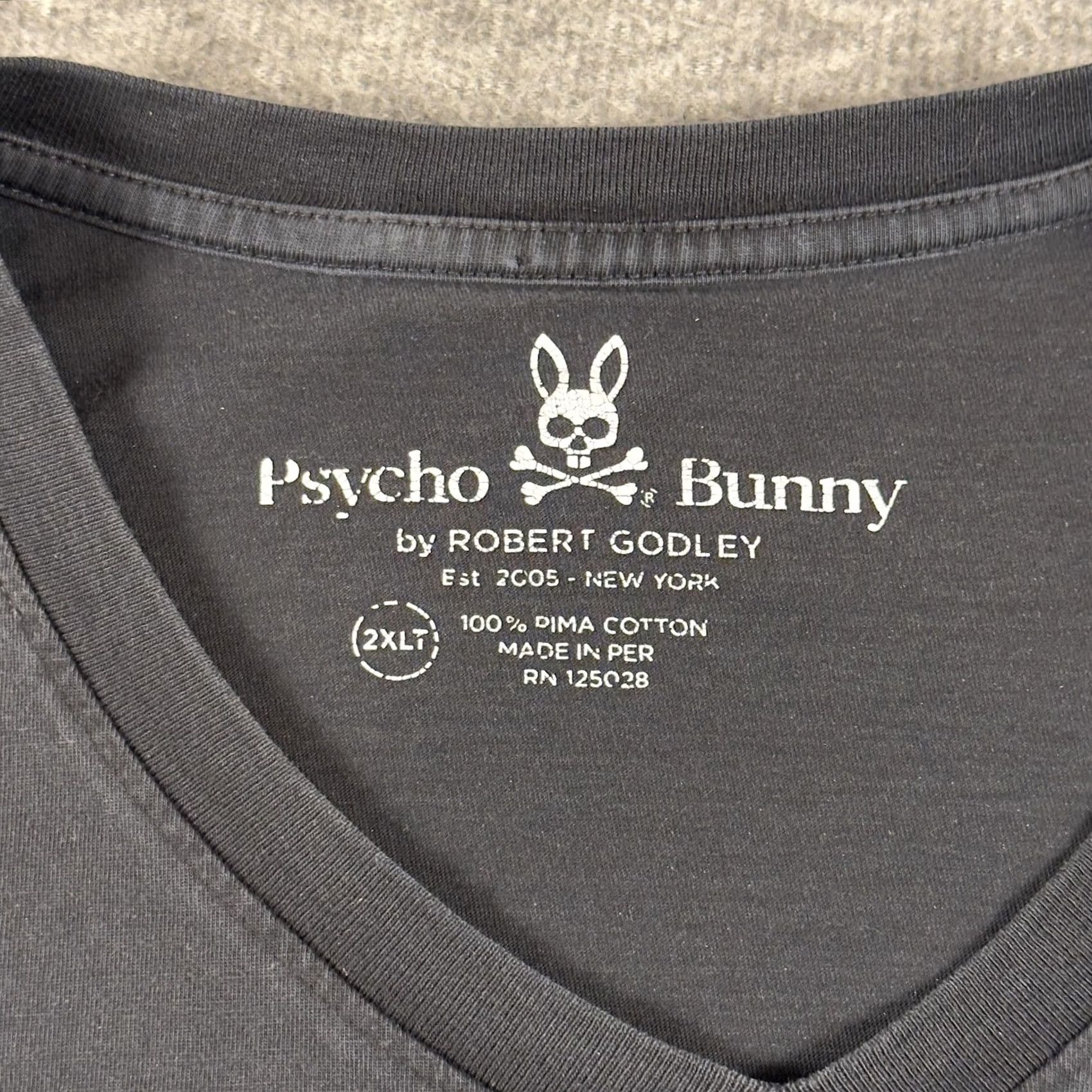 Psycho Bunny Psycho Bunny Shirt Mens 2XLT Gray V Neck Tee Pima Cotton Soft Casual Size US XXL / EU 58 / 5 - 2 Thumbnail
