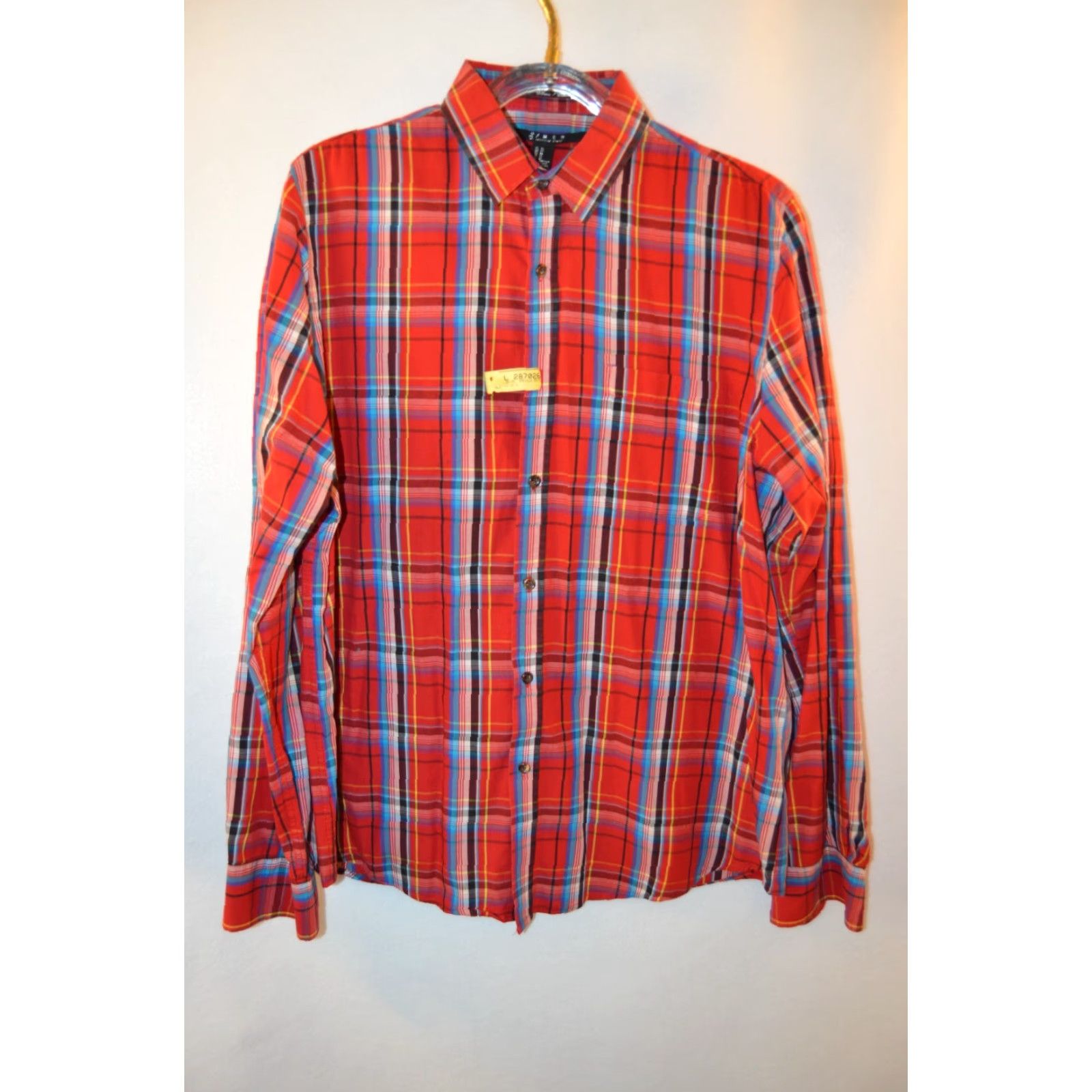 Forever 21 FOREVER 21 Men's Shirt Plaid Button-Up XL Red Lightweight Cotton Chambray Button-Up, Classic Fit, Long Sleeve, Collared, Casual Size US XL / EU 56 / 4 - 2 Thumbnail