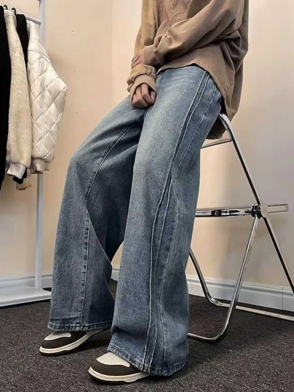 Japanese Brand × Jean Straight Leg Flared Blue Denim Jeans Size US 34 / EU 50 - 2 Thumbnail