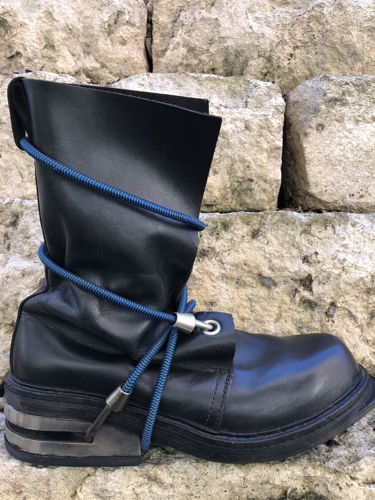 Dirk Bikkembergs Dirk Bikkembergs Blue Bungee Boots 1996 Steel Cut