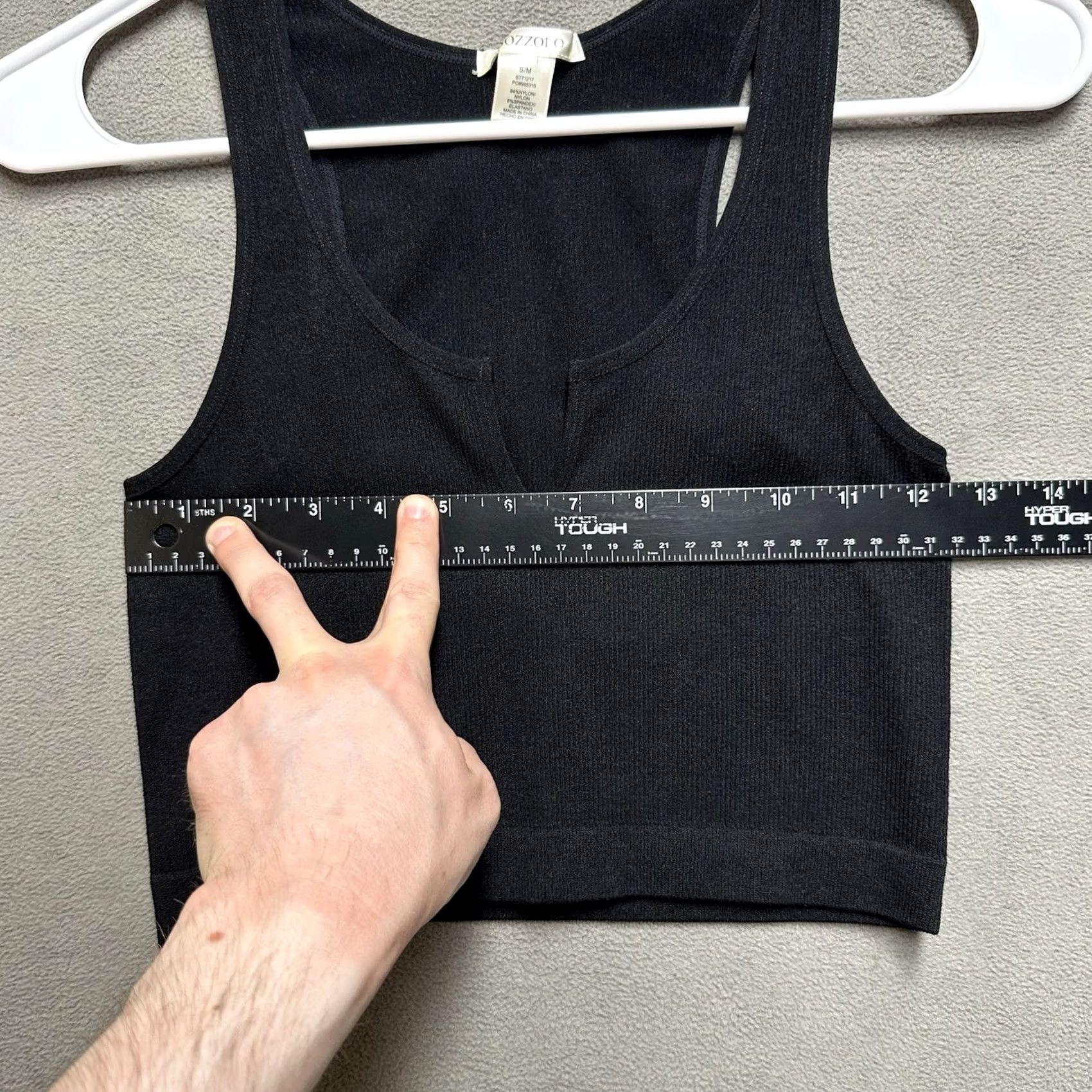 Vintage Bozzolo Tank Top Womens S/M Black Ribbed Cropped V Neck Sleeveless Basic Size S / US 4 / IT 40 - 5 Thumbnail
