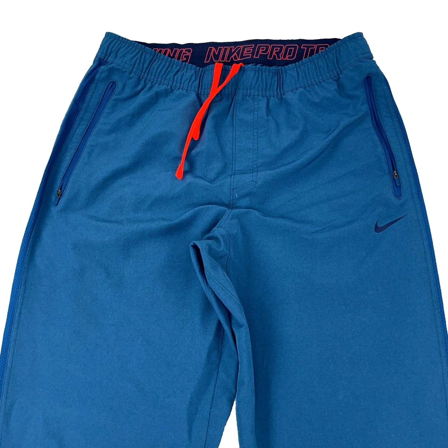 Nike Nike Pro Track Pants Men Large Blue Vertical Windbreakers Warm Ups Unlined Teal Size US 33 - 3 Thumbnail