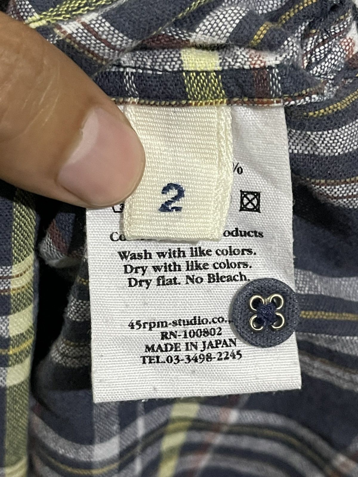 45rpm 45RPM Joubu De Nagamochi Checkers Button Up Size M / US 6-8 / IT 42-44 - 7 Thumbnail