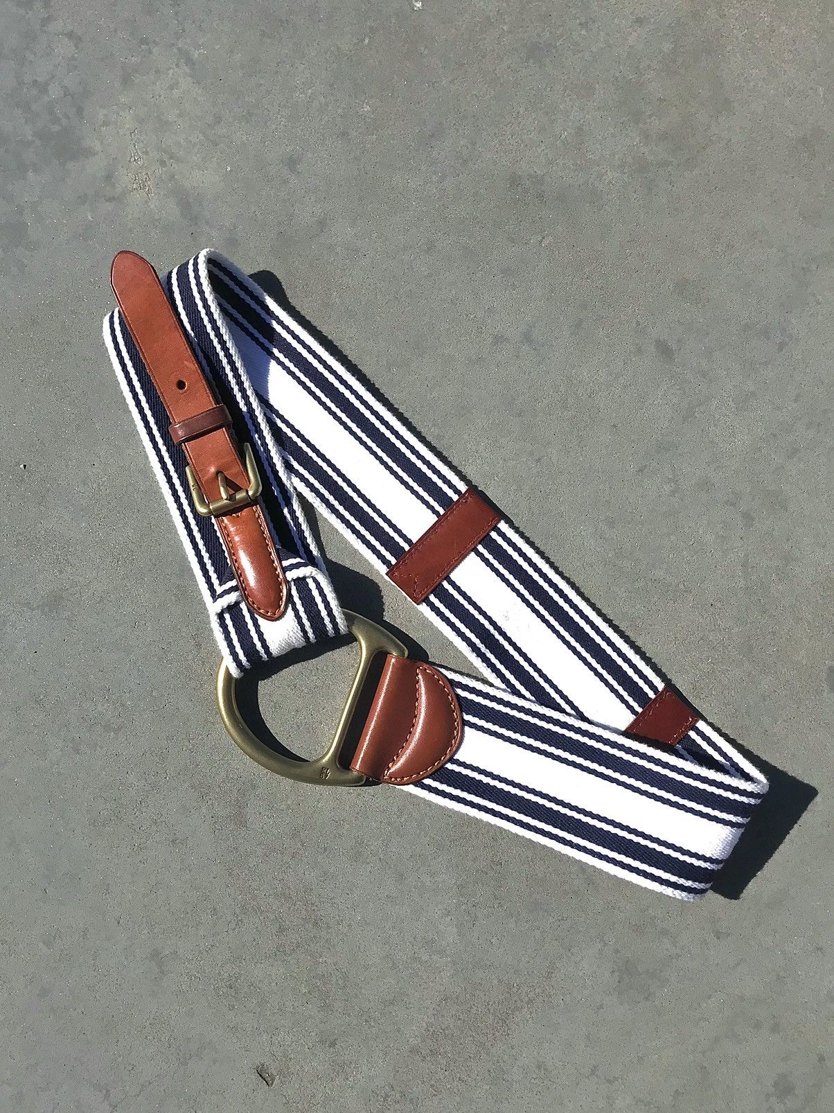 Ralph Lauren Ralph Lauren RL67 Striped Canvas D Ring Belt Nautical Vintag Size ONE SIZE - 12 Thumbnail
