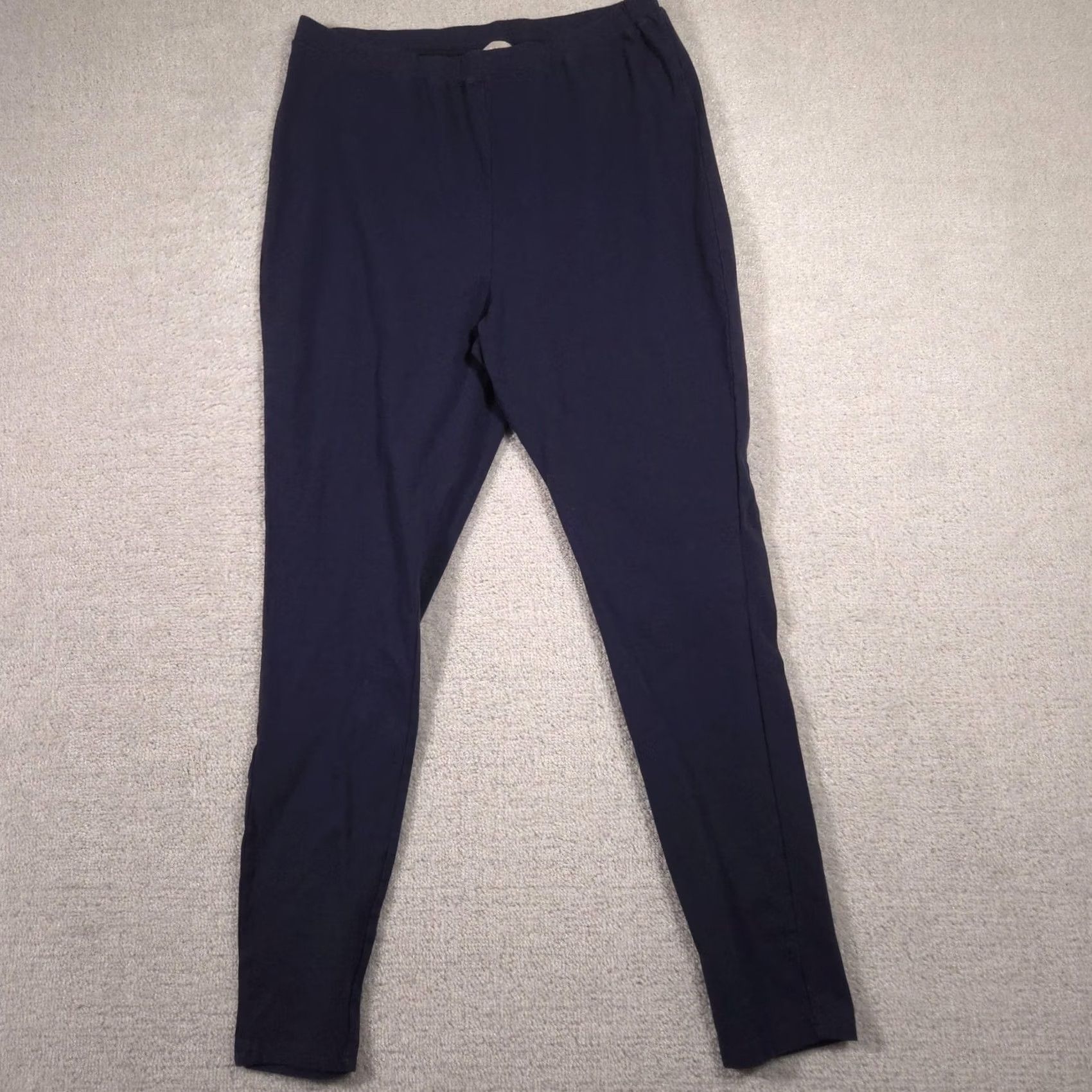 Vintage VINTAGE? No — Woman Within Leggings Womens 18/20 Blue High Rise Tall Knit Ankle Stretch Pants Size 40" / US 18 - 2 Thumbnail