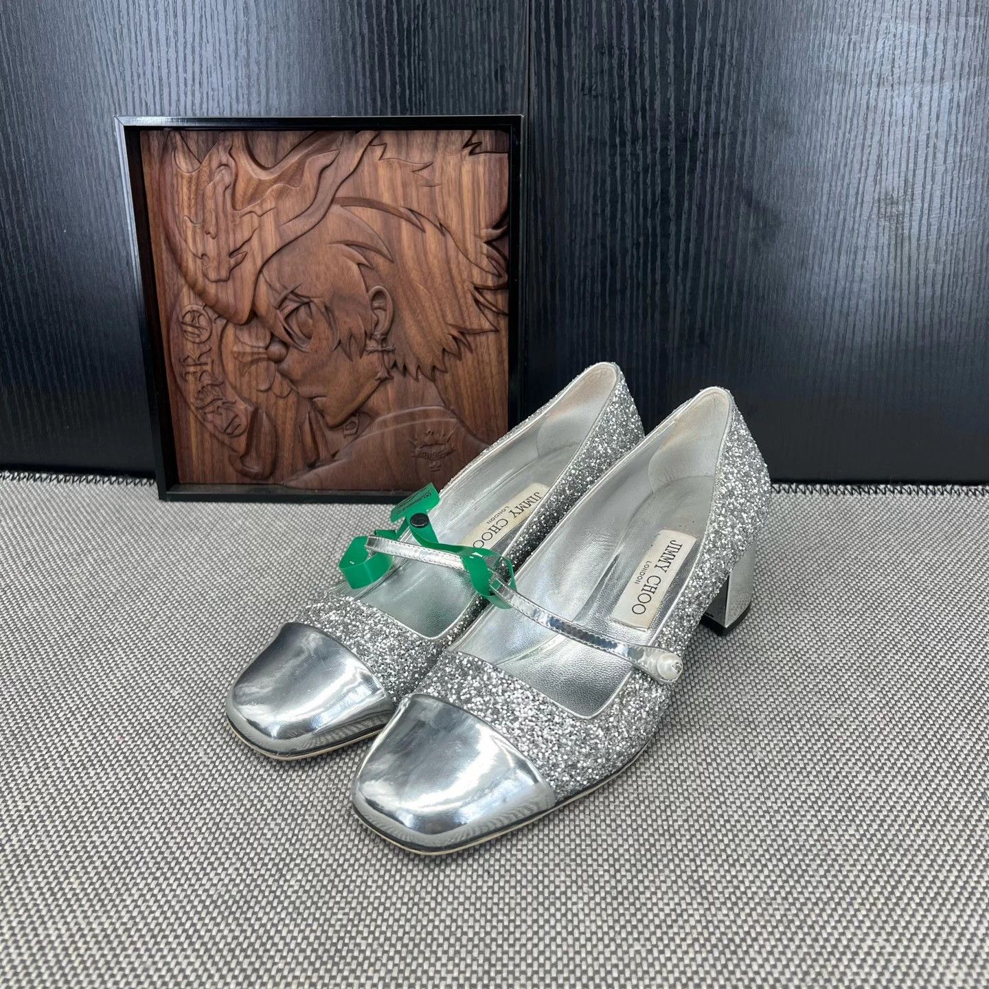 Jimmy Choo Jimmy Choo Elisa Sequin Silver Heels Size 37 with Box Size US 6 / IT 36 - 1 Thumbnail