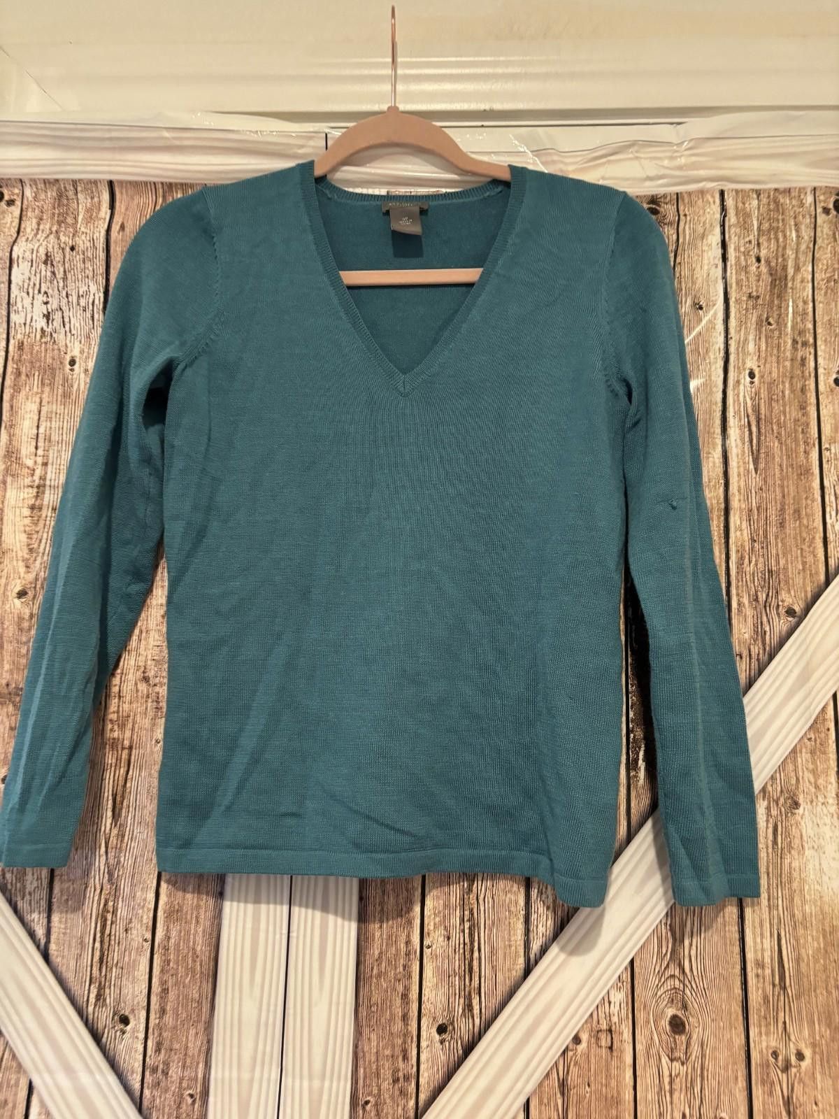 Ann Taylor Ann Taylor petites sz aqua sweater SMALL PULL ON L ARM #291 Size S / US 4 / IT 40 - 1 Thumbnail