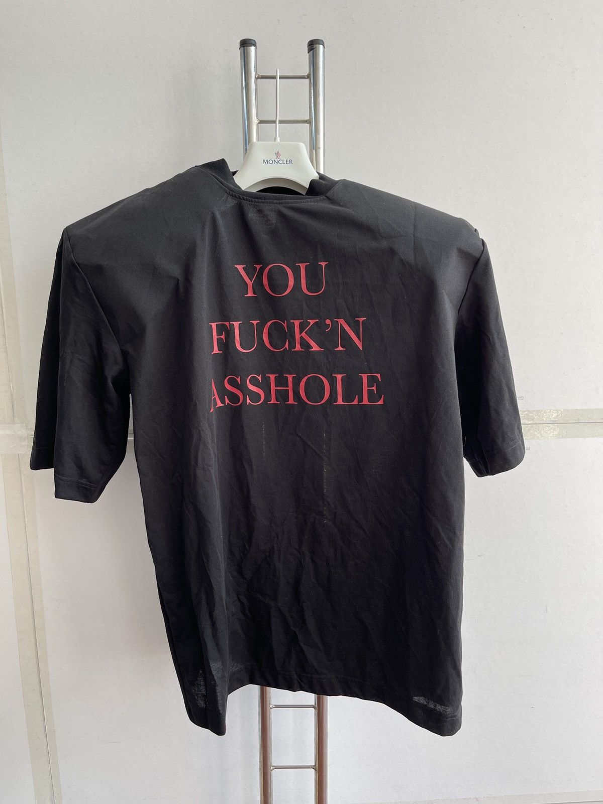 SSENSE × Vetements “You Fuck'n Asshole” Football Shoulder T-Shirt